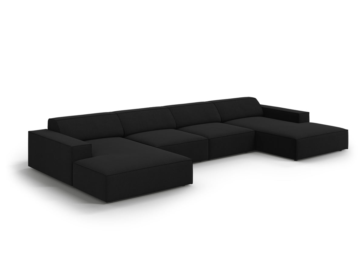 Jodie Modulares Panoramic Sofa 6 Sitzer in Black-Megan präsentiert im Onlineshop von KAQTU Design AG. 3er Sofa ist von Micadoni
