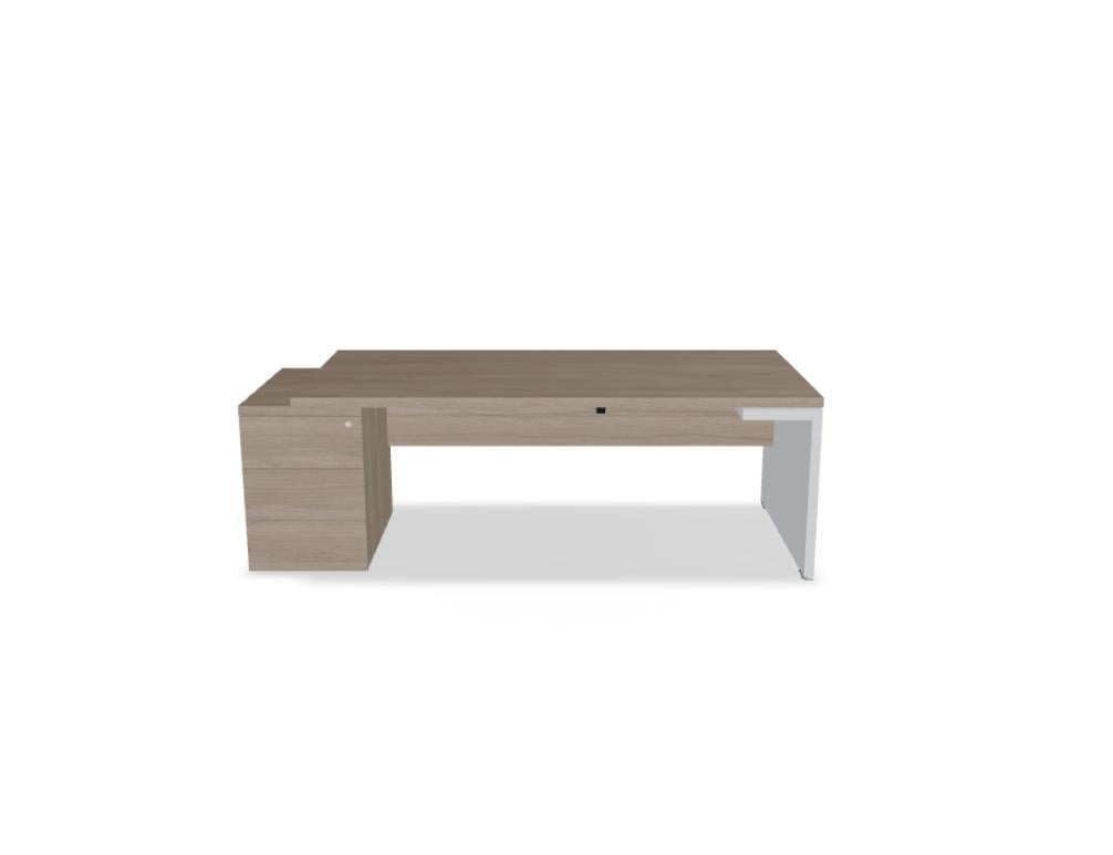 Mito MIT3KDL - Chefschreibtisch in Bernsteineiche präsentiert im Onlineshop von KAQTU Design AG. Schreibtisch ist von Mdd
