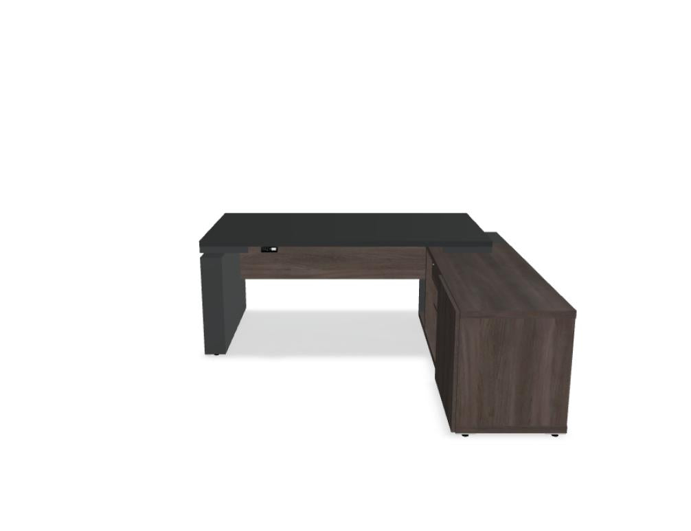Mito Fenix MITF28RP - Chefschreibtisch mit Höhenverstellung in FENIX Schwarz Matt präsentiert im Onlineshop von KAQTU Design AG. Schreibtisch ist von Mdd
