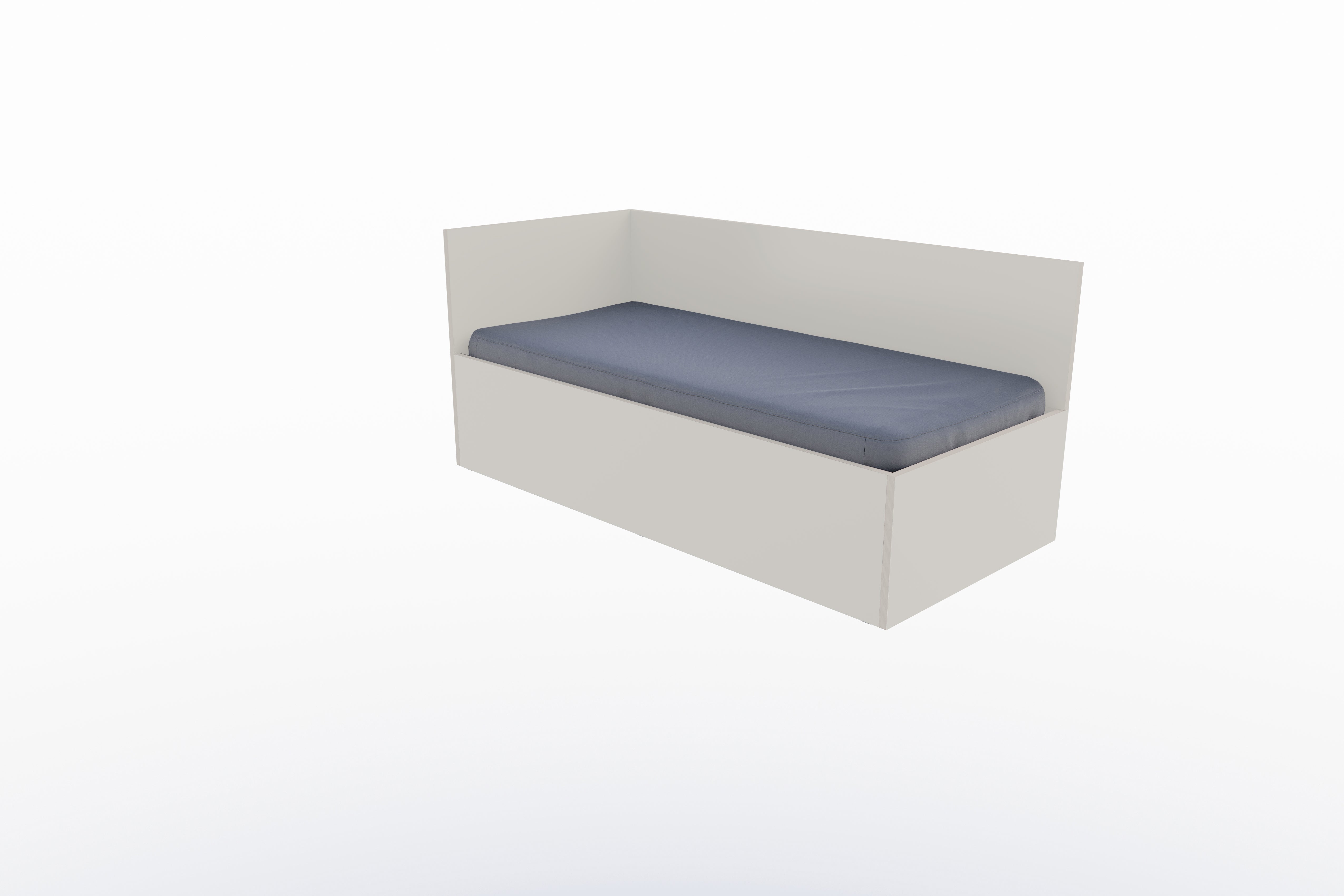 Corner Bett 90 x 200 links in Steingrau präsentiert im Onlineshop von KAQTU Design AG. Bett ist von Müller Möbelwerkstätten