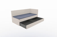 Letto angolare con estraibile su ruote 90 x 200 dx
