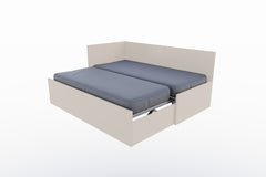Letto angolare con zona relax allungabile, altezza 90 x 200 a sinistra