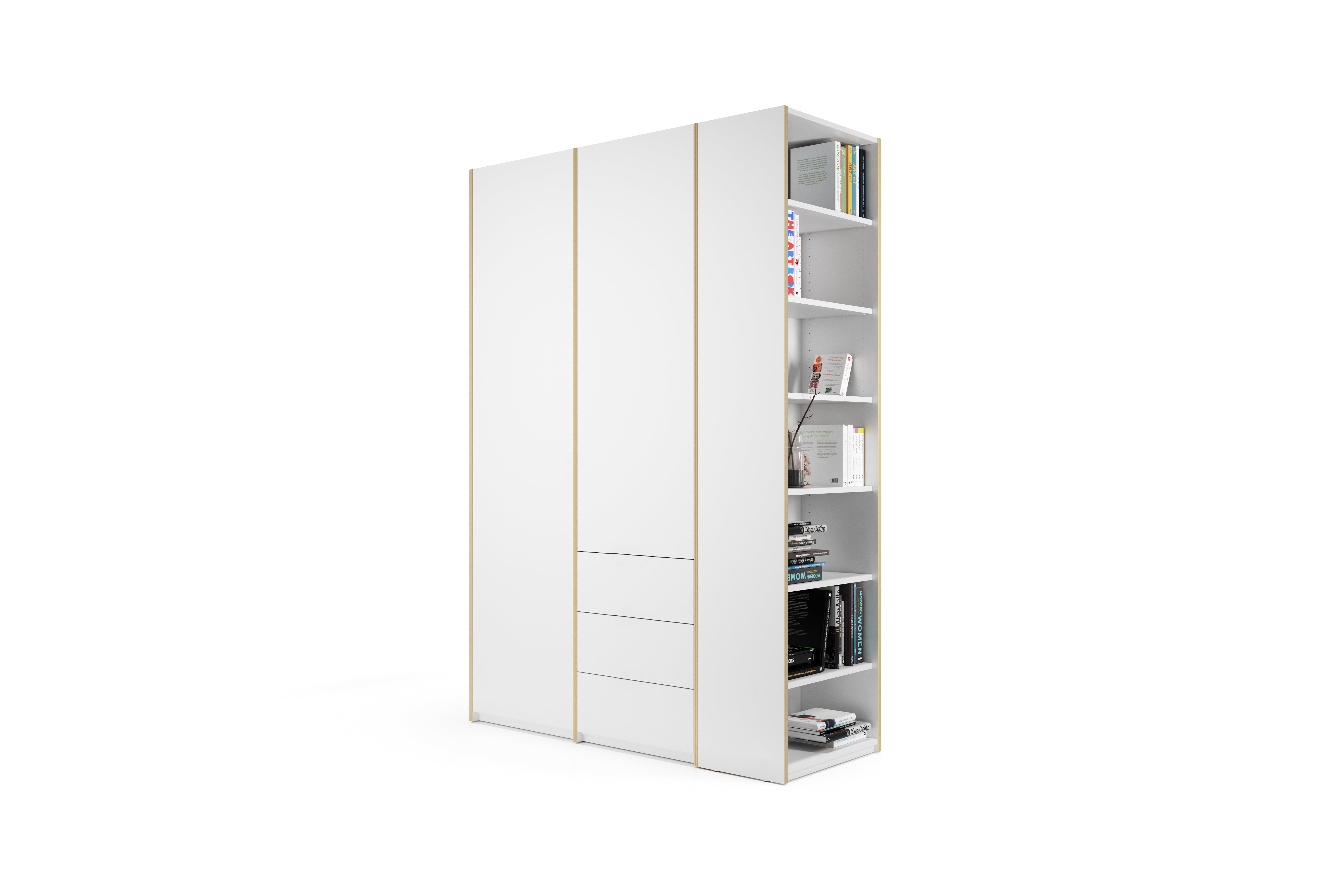 Modular Plus Kombination 2 in Weiss präsentiert im Onlineshop von KAQTU Design AG. Schrank ist von Müller Möbelwerkstätten