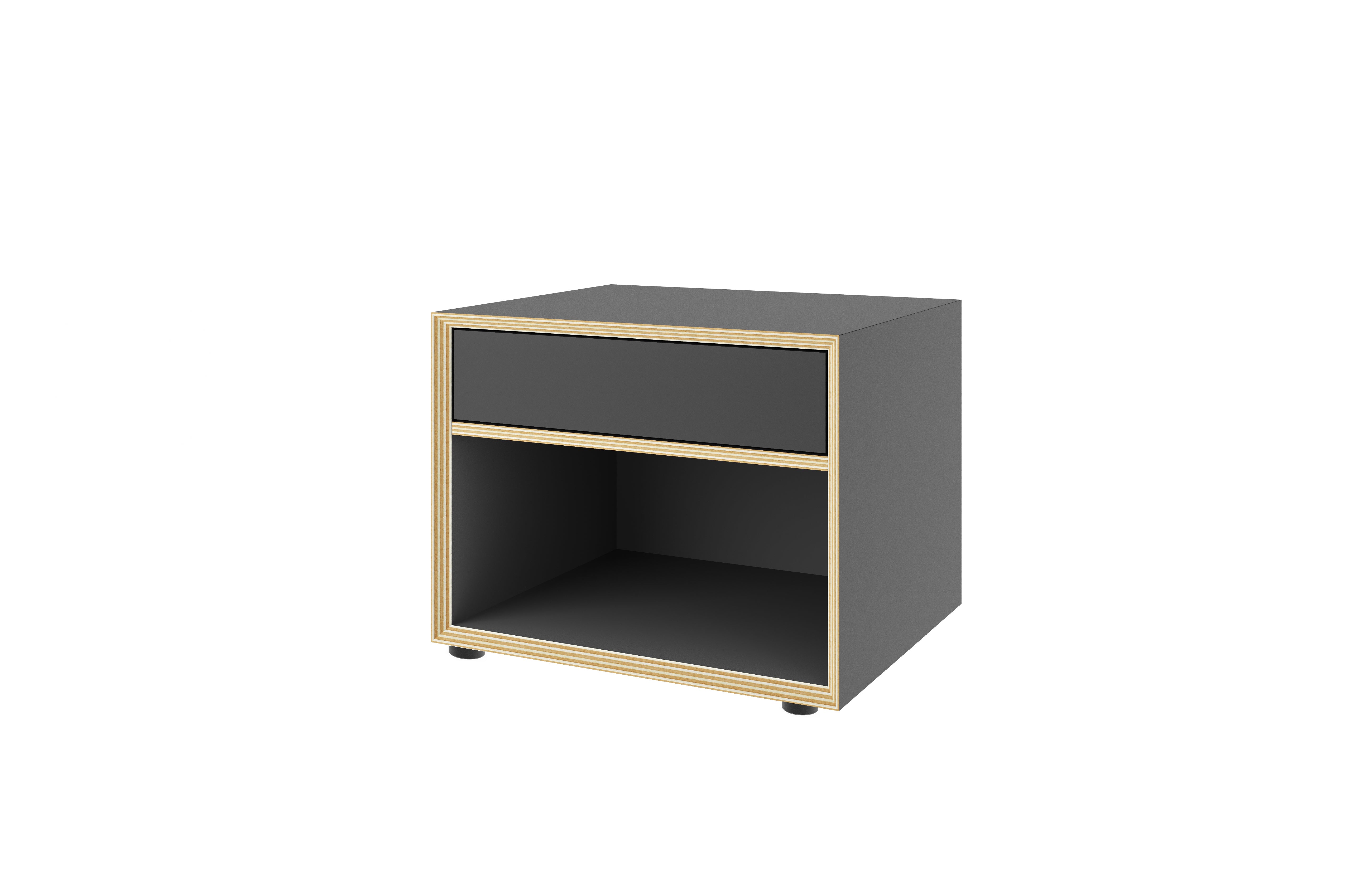 Vertiko Nachttisch in Anthrazit präsentiert im Onlineshop von KAQTU Design AG. Nachttisch ist von Müller Möbelwerkstätten