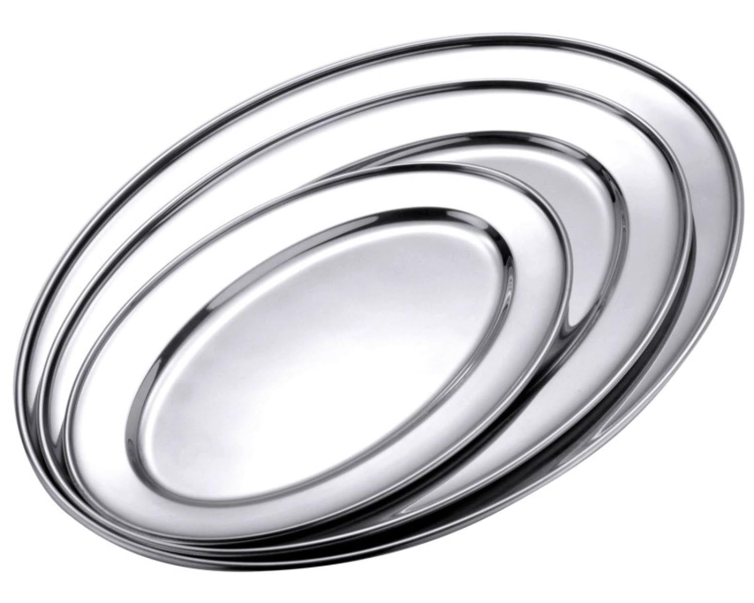 Bratenplatte oval 25x18cm in Silber präsentiert im Onlineshop von KAQTU Design AG. Platte ist von Contacto