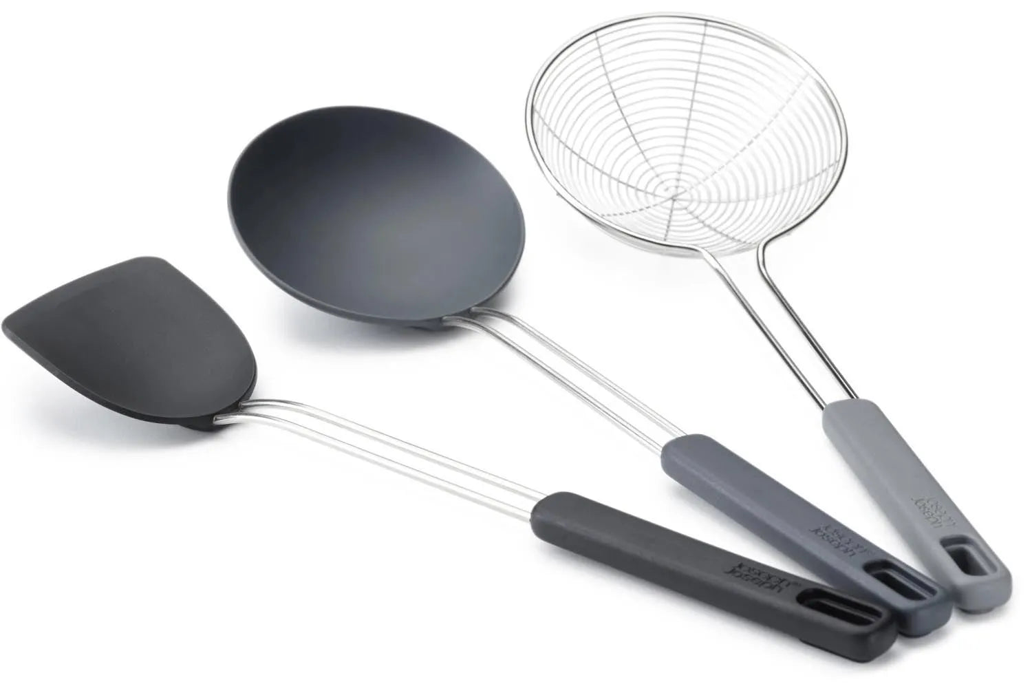 3er Set Nest Fusion Wok-Set in Schwarz präsentiert im Onlineshop von KAQTU Design AG. Kochbesteck ist von Joseph Joseph