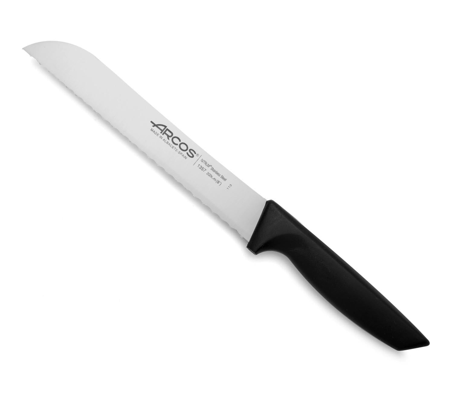 Niza Brotmesser mit Kunststoffgriff Klinge 20cm in Schwarz präsentiert im Onlineshop von KAQTU Design AG. Küchenmesser ist von Arcos