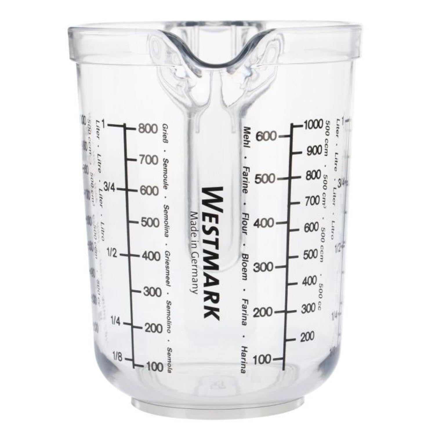 Messkanne Gerda von Westmark, 1 Liter, präzise Skala, robustes Material, ideal für Küche und Backen.