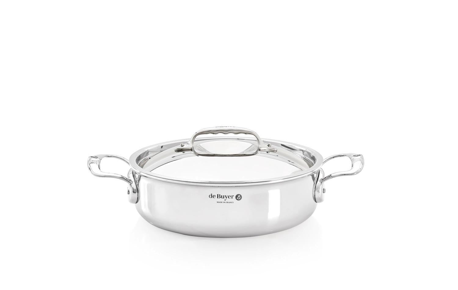AFFINITY Bratentopf tief D:20cm inkl. Deckel Induktion in Silber präsentiert im Onlineshop von KAQTU Design AG. Pfanne/Topf ist von de Buyer