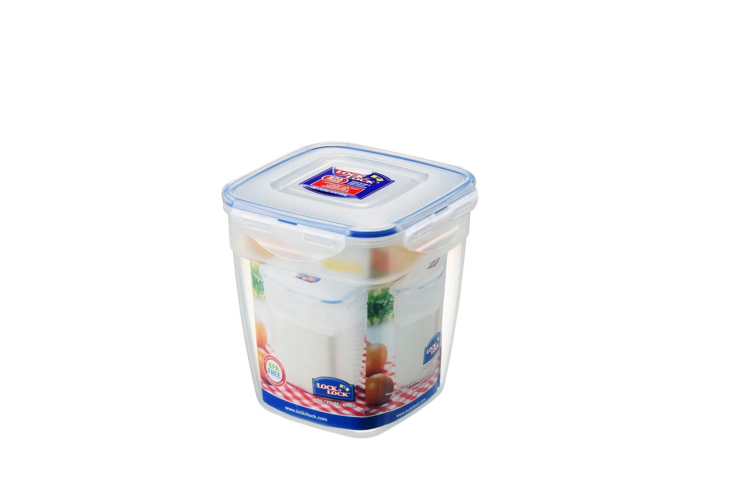 Vorratsdose stapelbar 1.9lt 18x18x20cm in Transparent präsentiert im Onlineshop von KAQTU Design AG. Aufbewahrungsbehälter ist von Lock&Lock