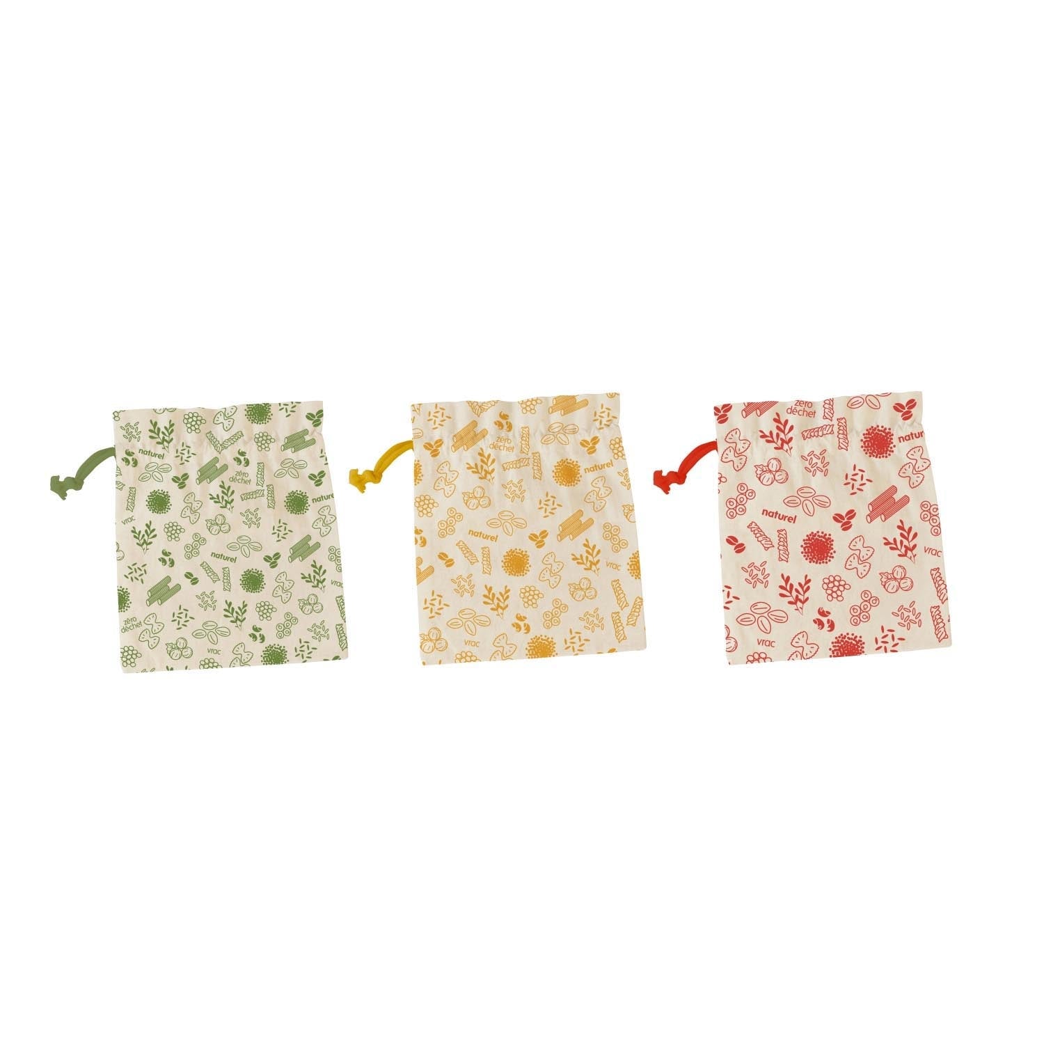 3er Set Stoffbeutel 20x25cm in Mehrfarbig präsentiert im Onlineshop von KAQTU Design AG. Küchenhelfer ist von Pebbly