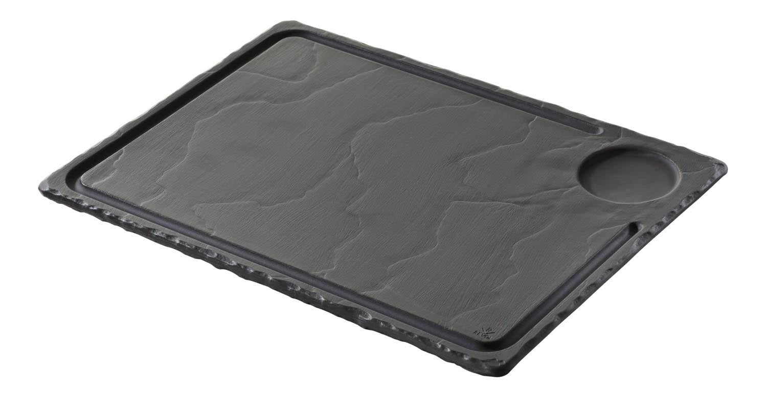 Steakplatte 33x24cm, schiefer-optik in Silber präsentiert im Onlineshop von KAQTU Design AG. Schale ist von Revol