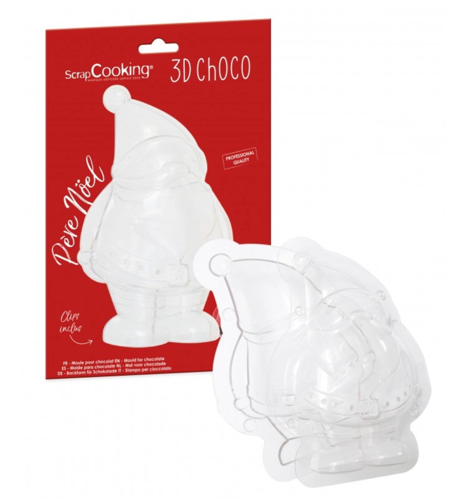 3D Schokoladenform, Weihnachtsmann in Transparent präsentiert im Onlineshop von KAQTU Design AG. Backutensilien ist von Scrap Cooking
