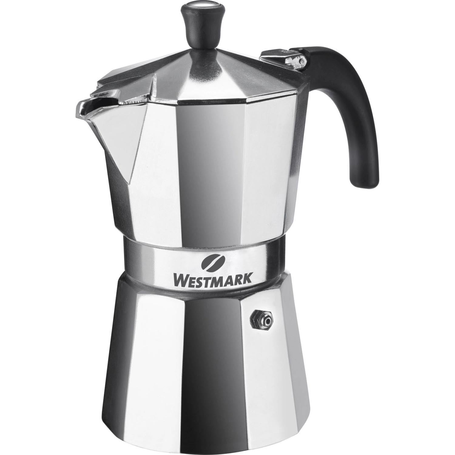 Espressokocher Brasilia, 6 Tassen in Silber präsentiert im Onlineshop von KAQTU Design AG. Küchengerät ist von Westmark