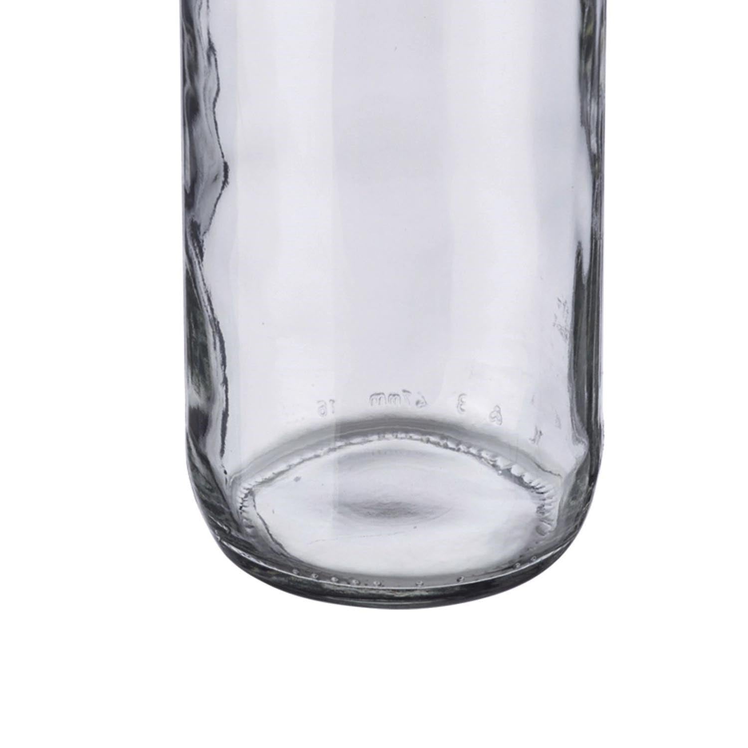 1-Liter-Gradhalsflasche mit 28-mm-Schraubdeckel, perfekt für Flüssigkeiten, langlebig und vielseitig verwendbar.
