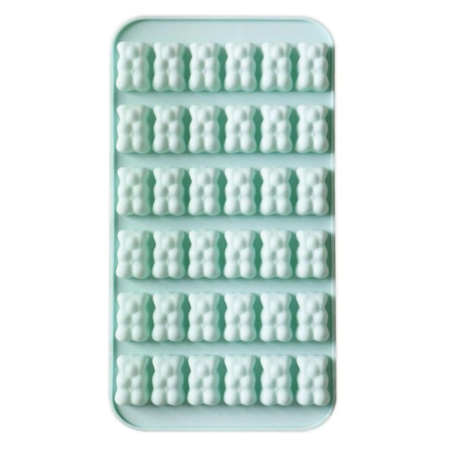 Kleine Silikonbackform für 36 Gummibären, ideal für kreative Backideen. Hochwertig, flexibel und leicht zu reinigen.