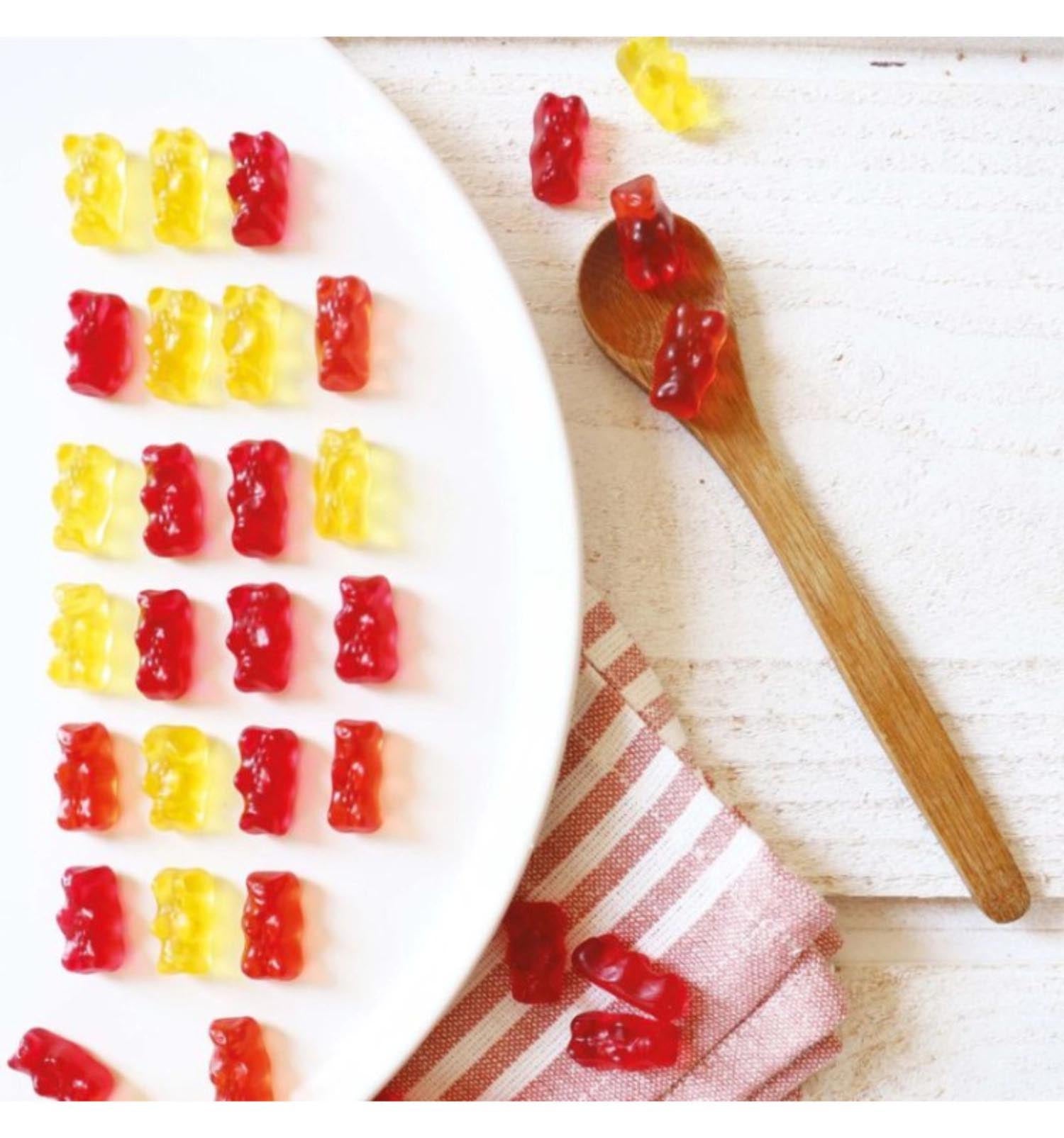 Silikonform für 36 kleine Gummibären, perfekt für kreative Rezepte. Flexibel, langlebig und einfach zu reinigen.