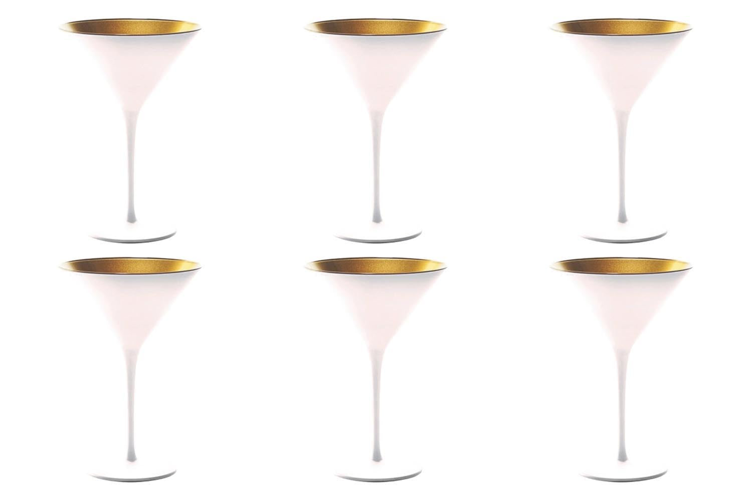 6er Set Elements Cocktailschale 240ml weiss/gold in Gold präsentiert im Onlineshop von KAQTU Design AG. Schale ist von Stölzle