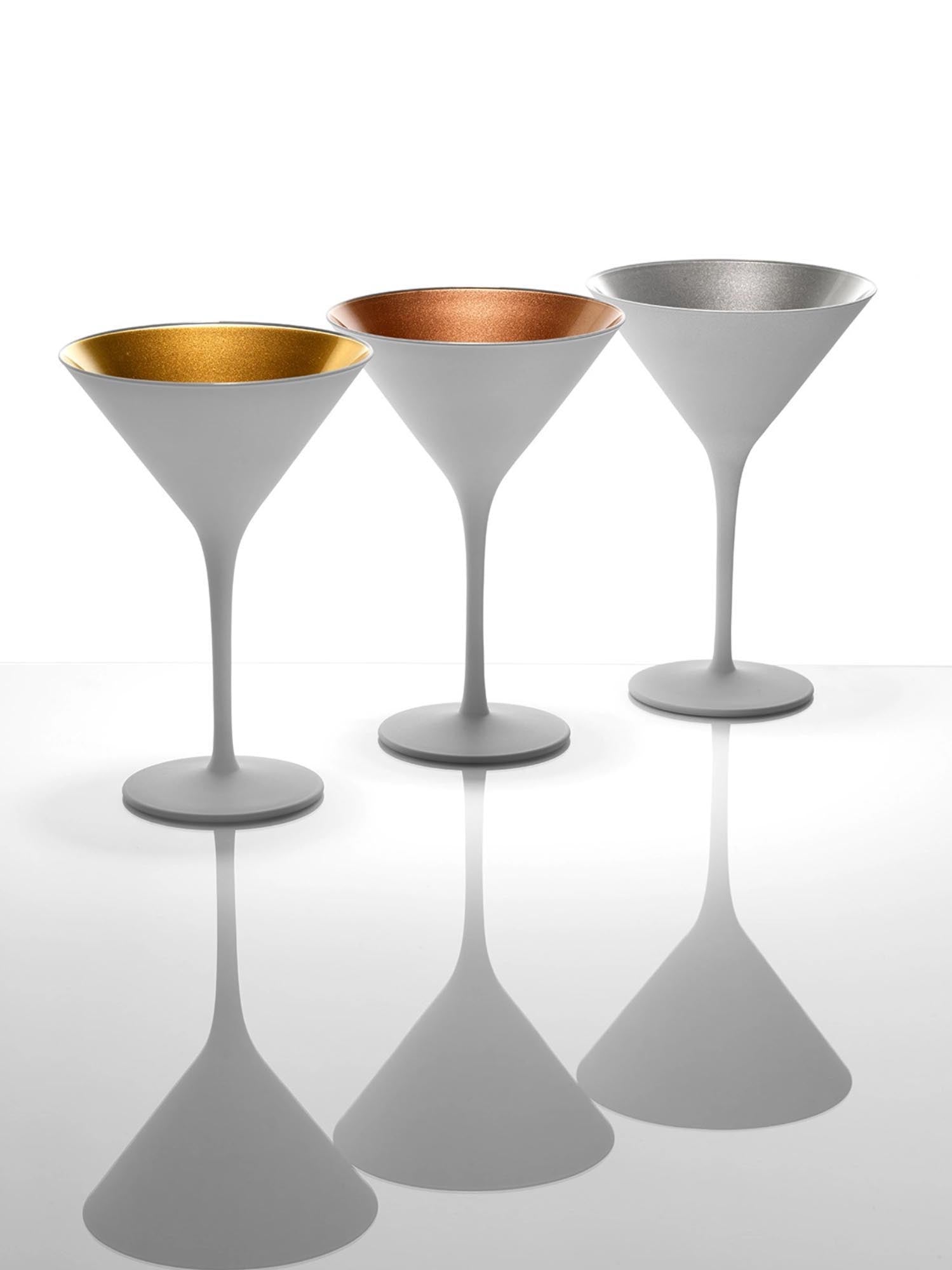 Elegantes 6er Set Cocktailschalen, 240ml, in Weiß/Gold von Stölzle. Perfekt für stilvolle Präsentationen und Genuss.