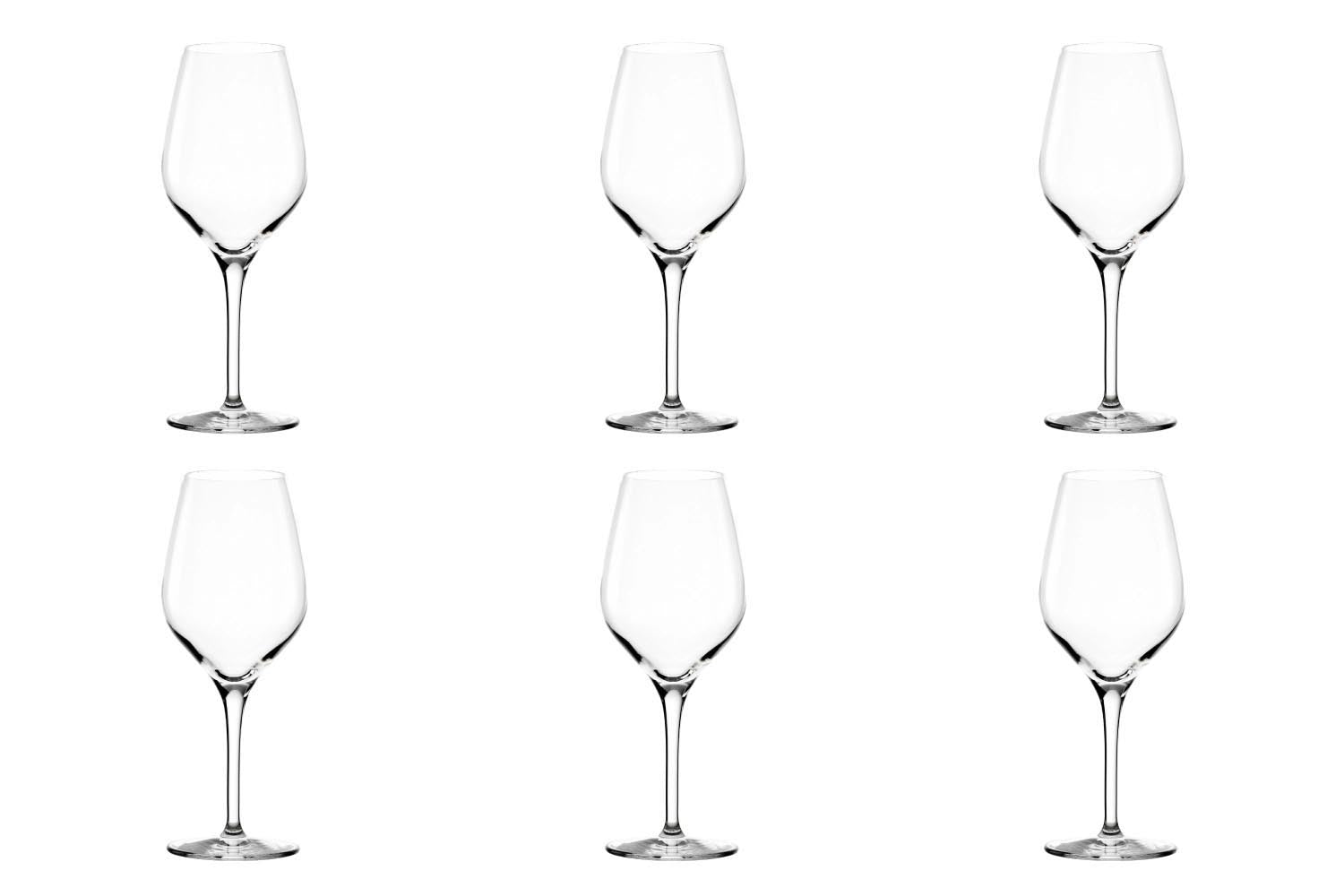 6er Set Exquisit Weissweinkelch, 350ml h:203mm in Transparent präsentiert im Onlineshop von KAQTU Design AG. Glas ist von Stölzle