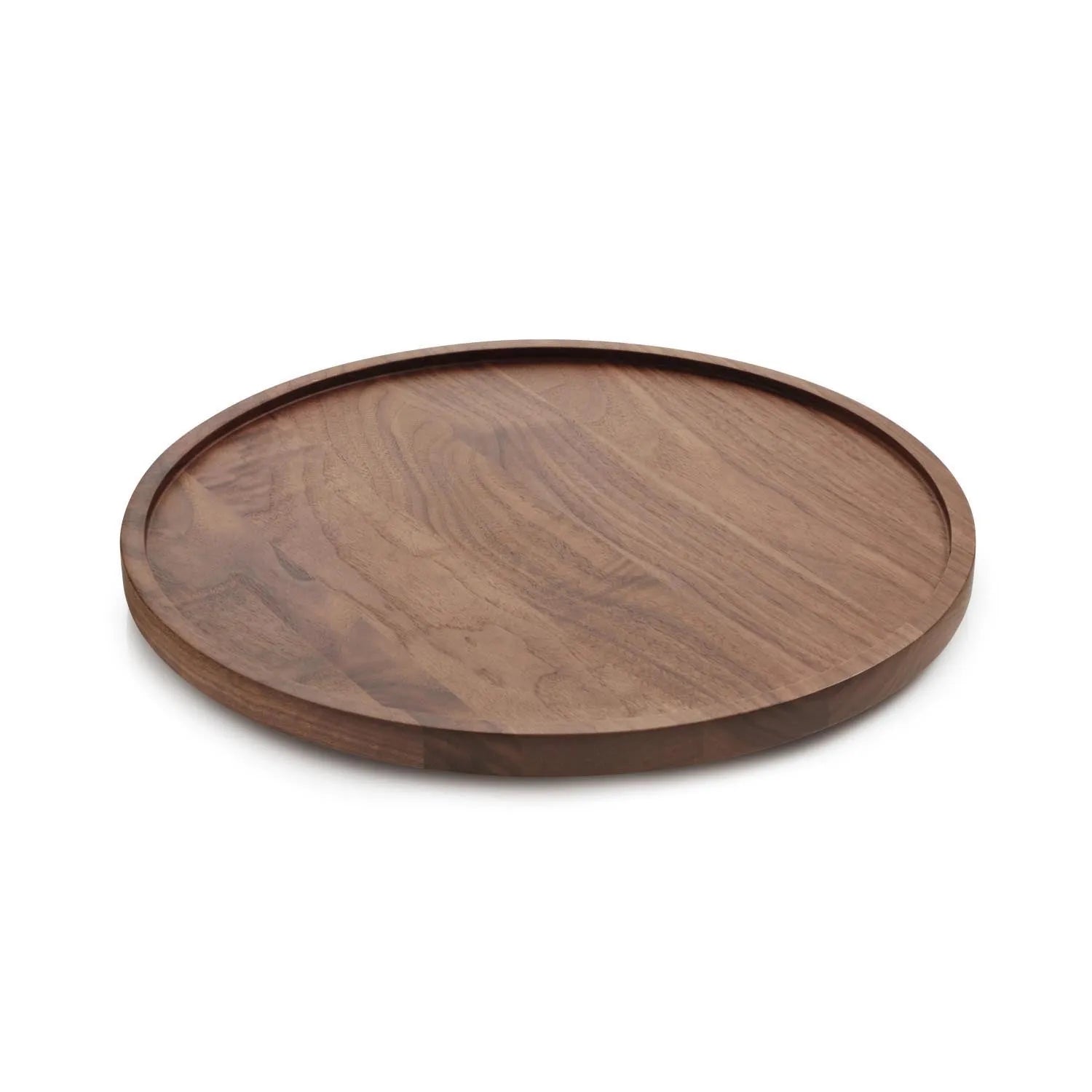 En Scene Serviertablett rund mit Rand D33cm Walnussholz in Braun präsentiert im Onlineshop von KAQTU Design AG. Tablett ist von Revol