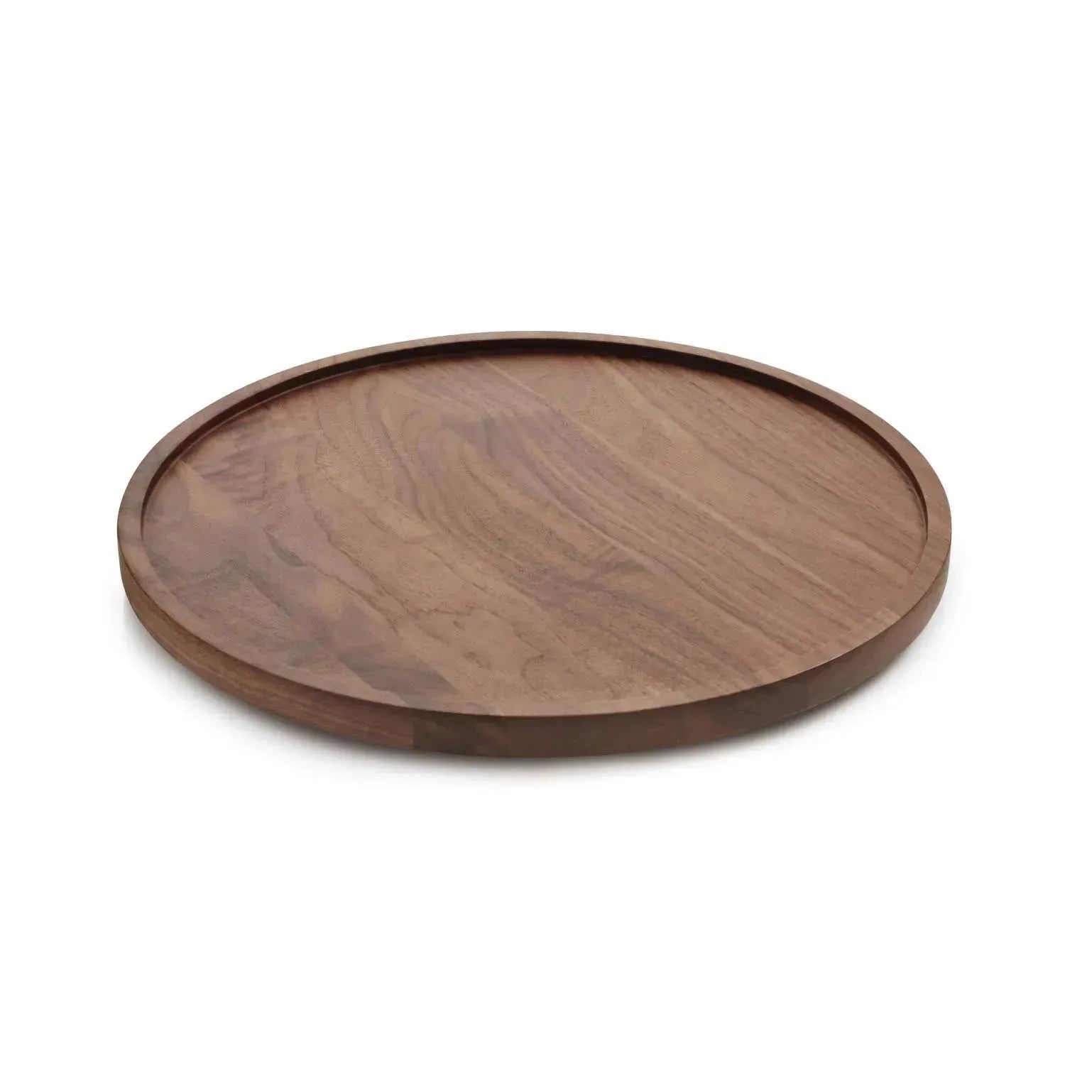 En Scene Serviertablett rund mit Rand D33cm Walnussholz in Braun präsentiert im Onlineshop von KAQTU Design AG. Tablett ist von Revol
