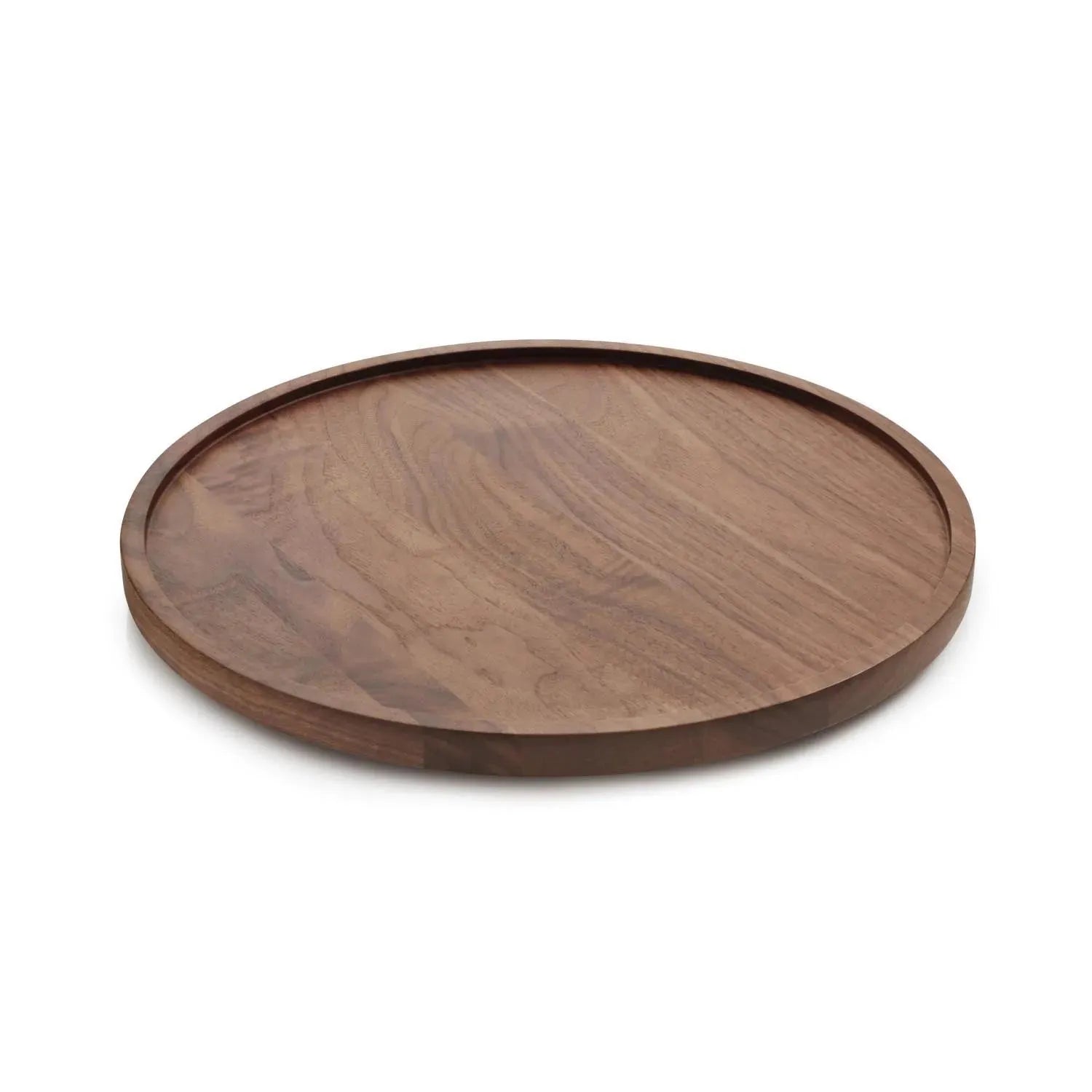 En Scene Serviertablett rund mit Rand D33cm Walnussholz in Braun präsentiert im Onlineshop von KAQTU Design AG. Tablett ist von Revol