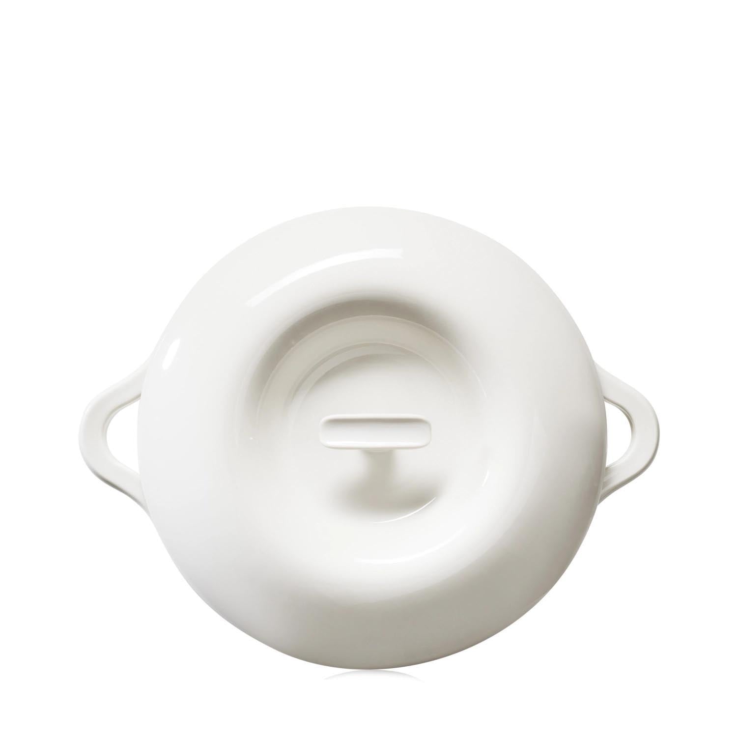 Elegante Induktionskasserolle von Revol, 29 cm, in Alabasterweiss, mit Deckel. Perfekt für stilvolles Kochen und Servieren.