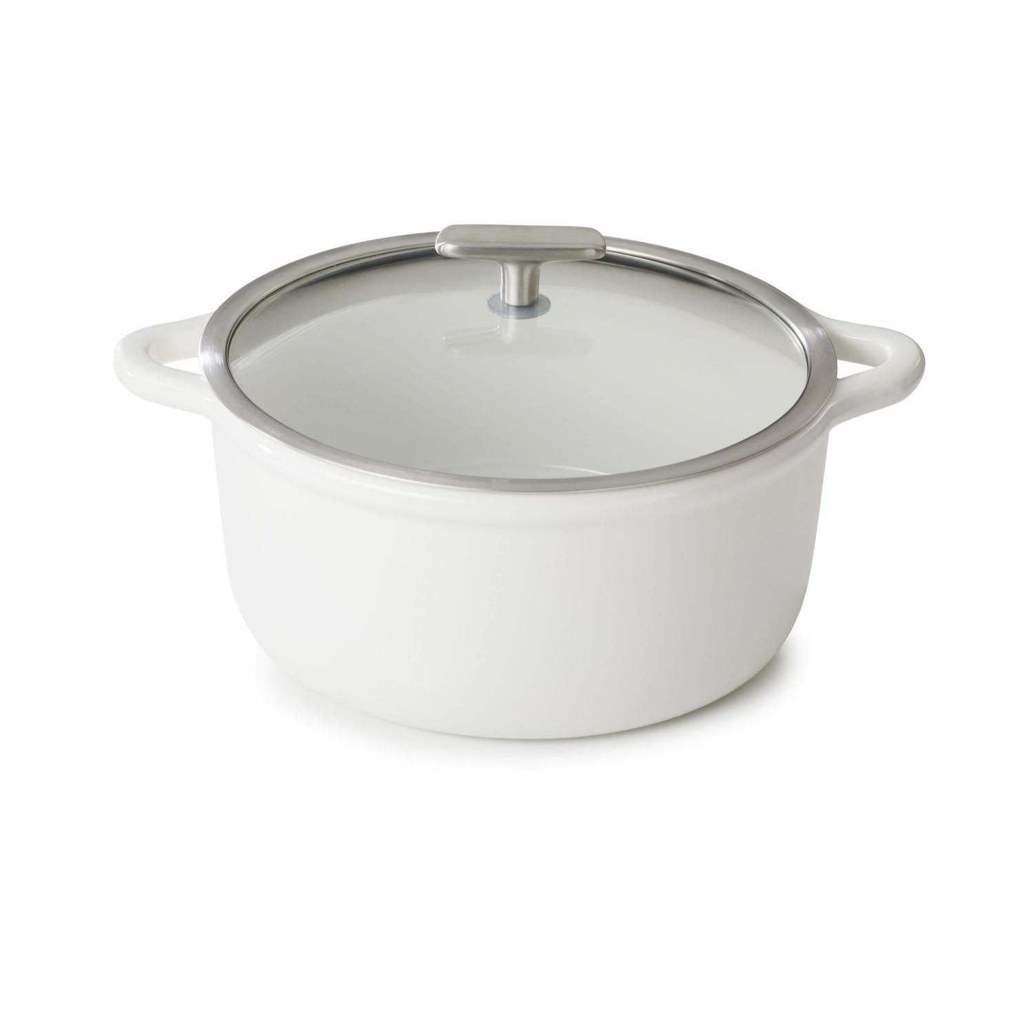Bombance Induktionskasserolle D26cm alab. weiss Glasdeckel in Weiss präsentiert im Onlineshop von KAQTU Design AG. Pfanne/Topf ist von Revol