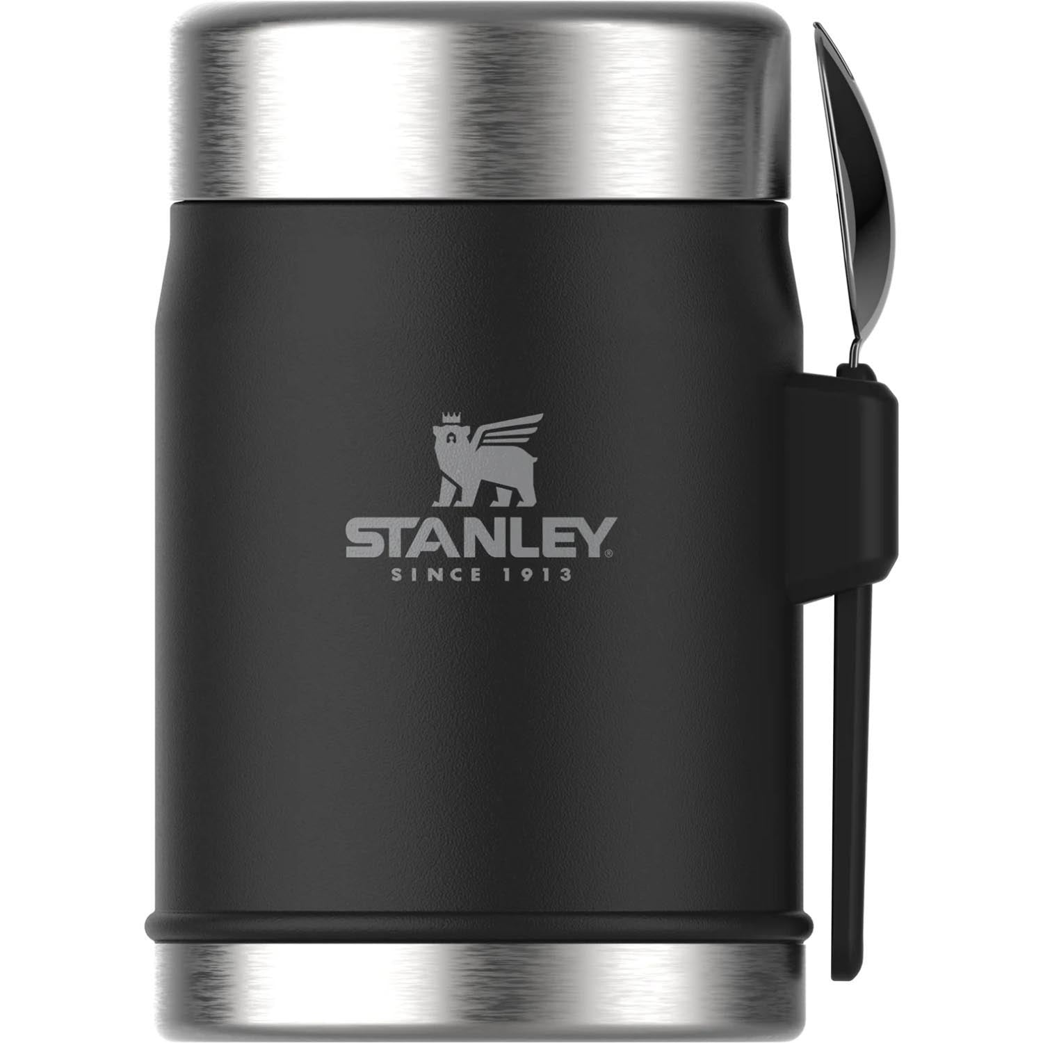 Legendary Food Jar + Spork 0.4l matte black pebble
