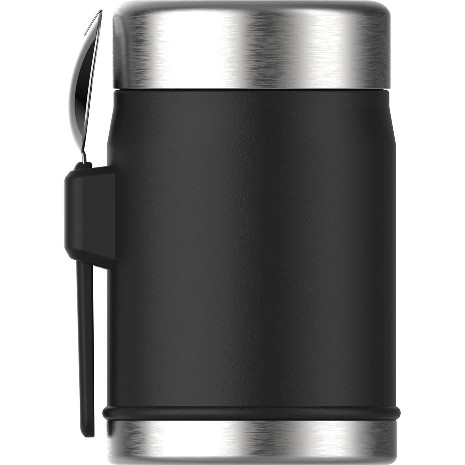 Der Stanley Legendary Food Jar 0.4l in matte black pebble bietet robuste Isolierung und kommt mit Spork – perfekt für Outdoor-Abenteuer.