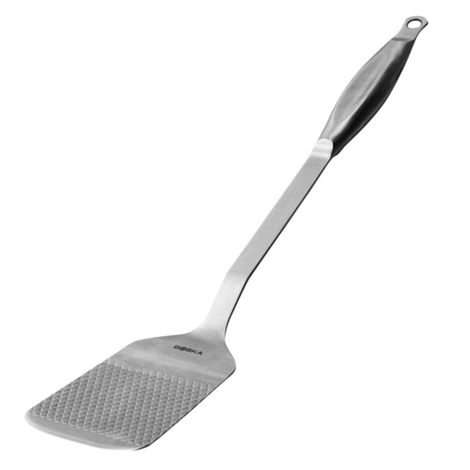 Hochwertiger BBQ-Spachtel aus Edelstahl, ideal für Grillen und Kochen, langlebig und stilvoll von Boska.