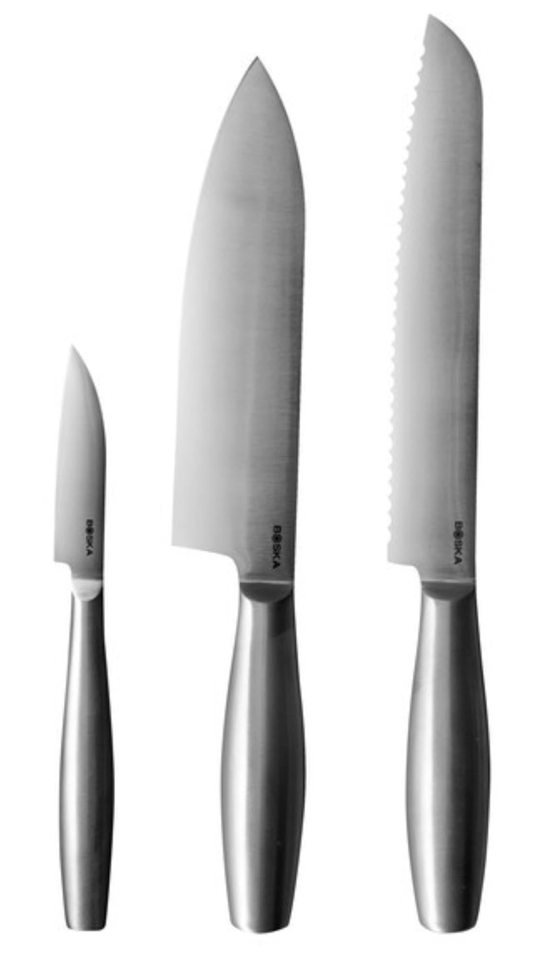 3tlg Copenhagen Küchenmesser Set in Grau präsentiert im Onlineshop von KAQTU Design AG. Küchenmesser ist von Boska