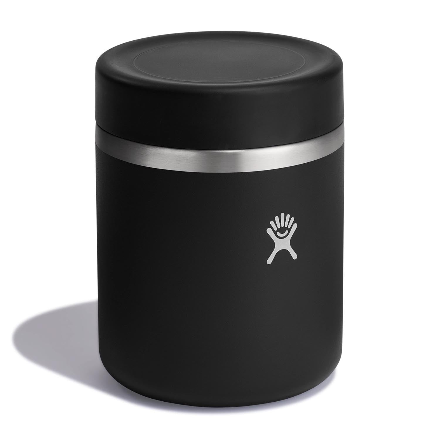 Schwarzer Essensbehälter von Hydro Flask mit 828 ml Volumen, ideal für die Aufbewahrung von Lebensmitteln, stilvolles Design und hohe Qualität.