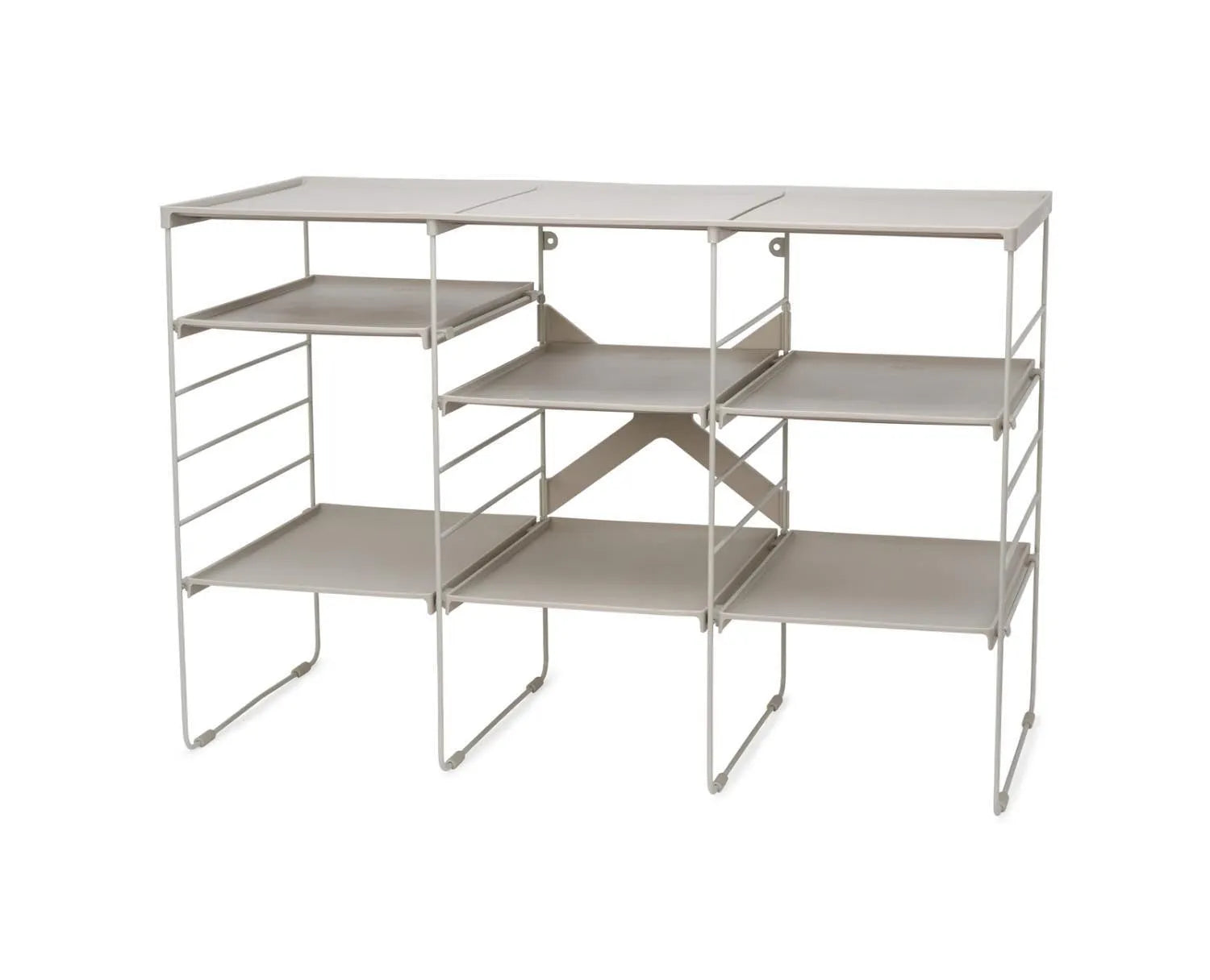 Level Schuhgestell höhenverstellbar breit in Silber präsentiert im Onlineshop von KAQTU Design AG. Schuhregal ist von Joseph Joseph