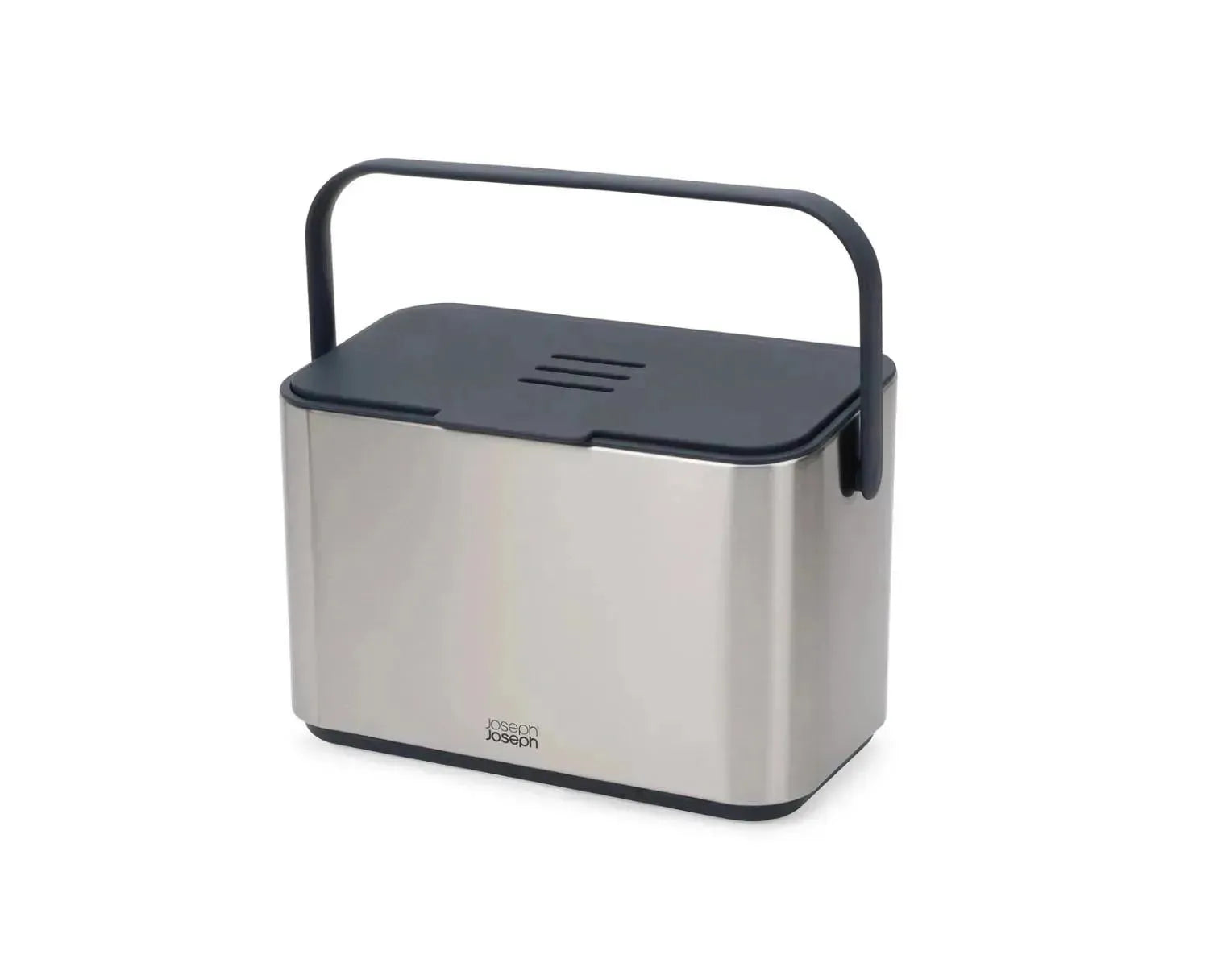 Compo 4l Kompostbehälter Edelstahl in Silber präsentiert im Onlineshop von KAQTU Design AG. Abfalleimer ist von Joseph Joseph