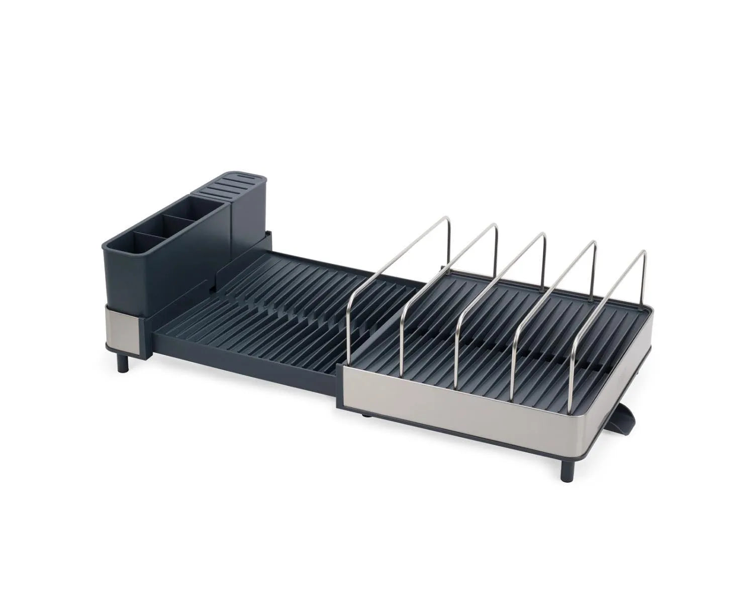 Extend Abtropfgestell ausziehbar anthrazit Edelstahl in Silber präsentiert im Onlineshop von KAQTU Design AG. Badzubehör ist von Joseph Joseph