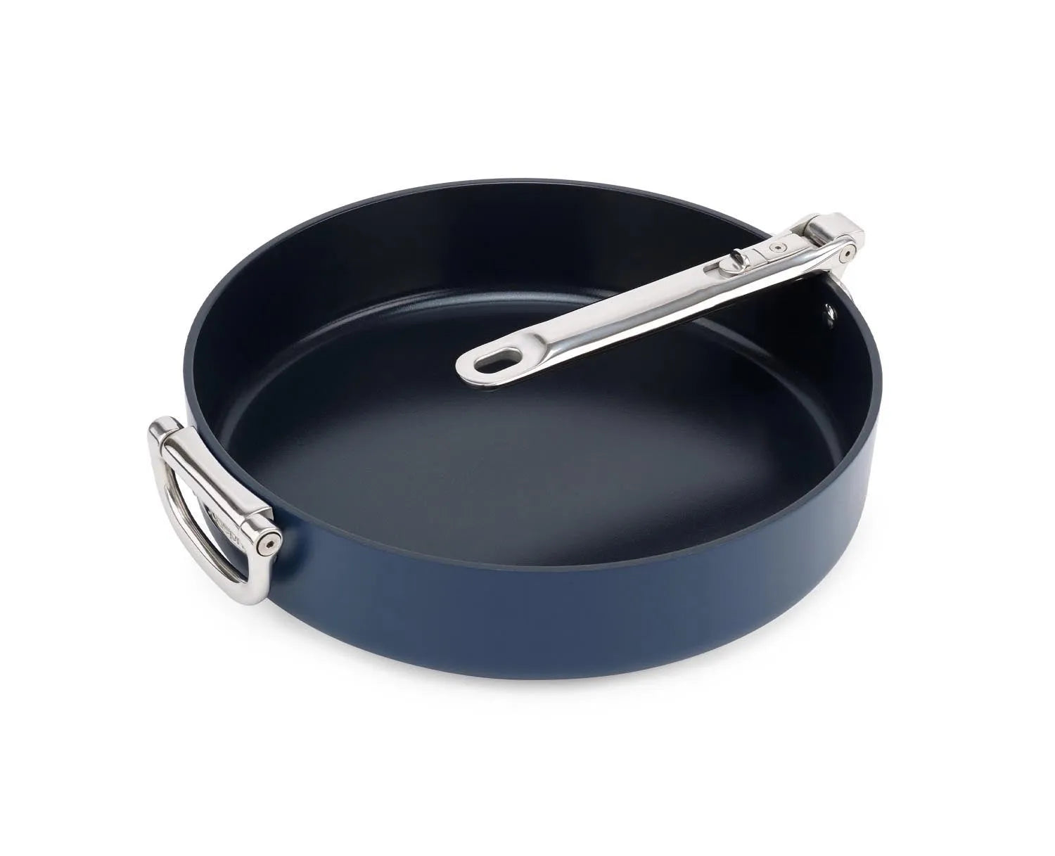 Space Bratpfanne D30cm klappbarer Griff in Silber präsentiert im Onlineshop von KAQTU Design AG. Bratpfanne ist von Joseph Joseph