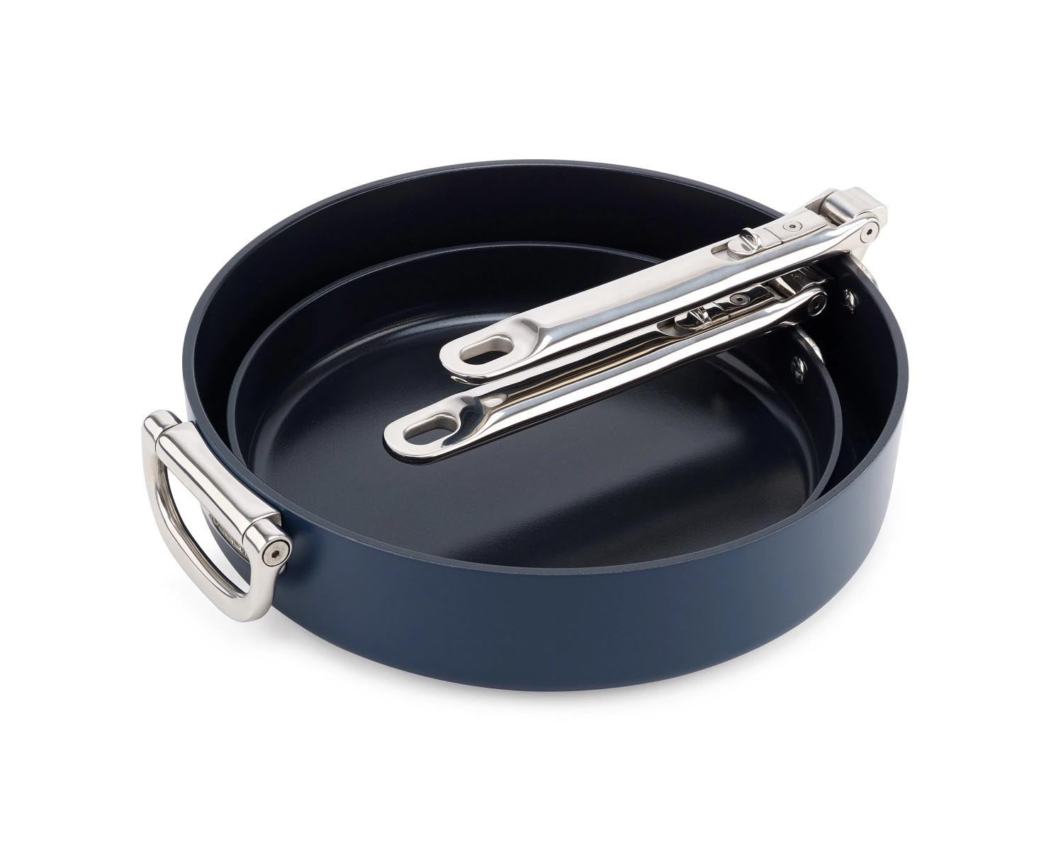 Joseph Joseph Space Bratpfannenset, 2-teilig, 24+28cm, mit Schutz, platzsparend, hochwertig, ideal für modernes Kochen.