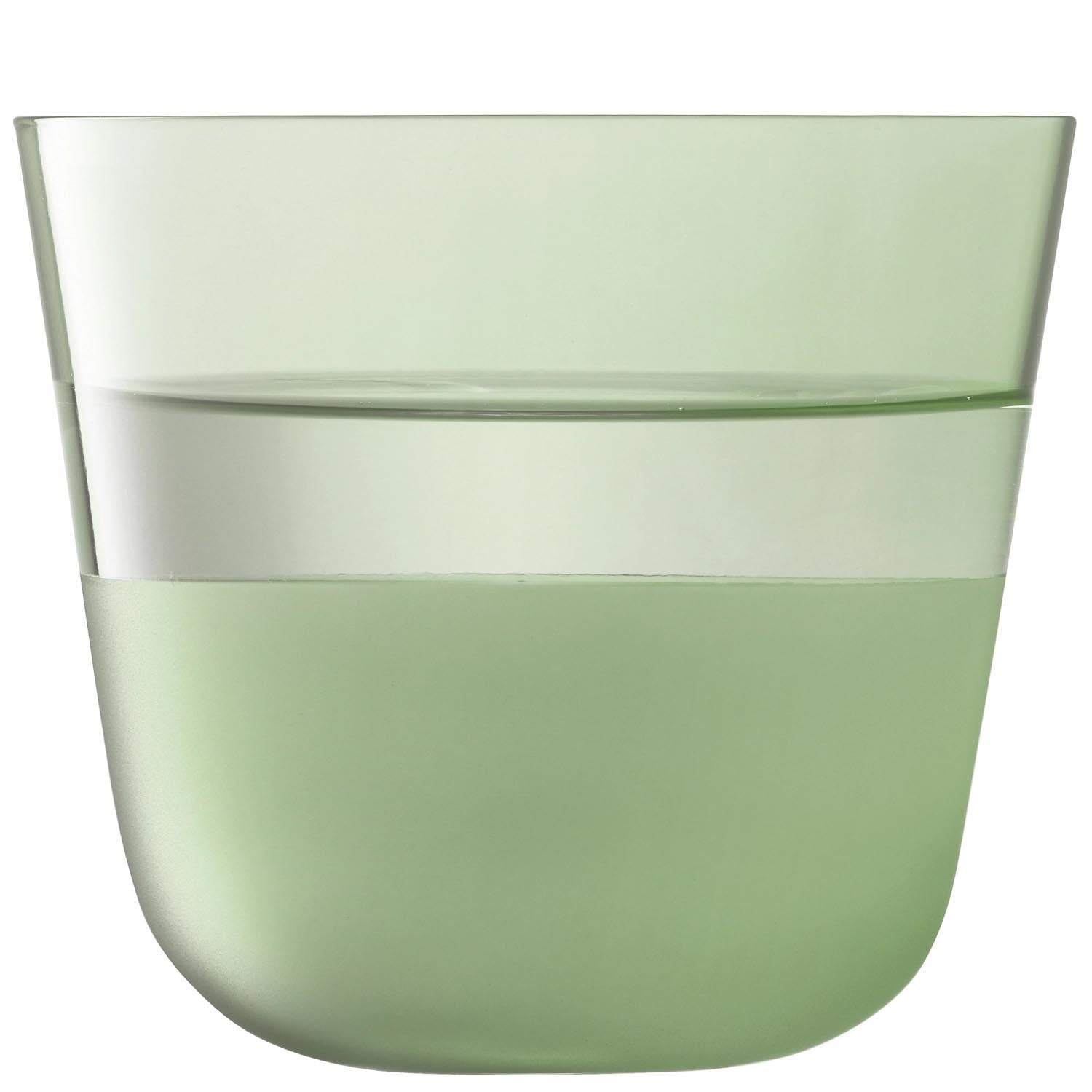 Stilvolles 2er Set Trinkbecher Arc Contrast 260ml in Moss von LSA, perfekt für elegante Präsentation von Getränken.