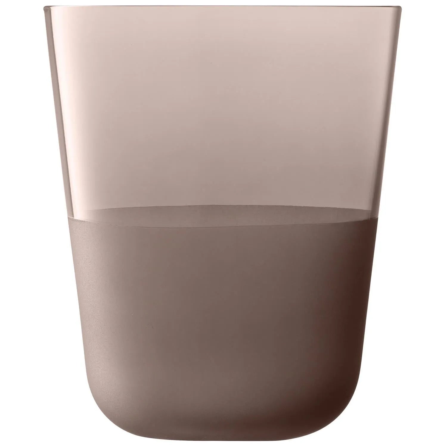 Elegantes 2er Set Arc Contrast Trinkbecher von LSA, 380ml, in erdigen Tönen, ideal für stilvolles Servieren von Getränken.