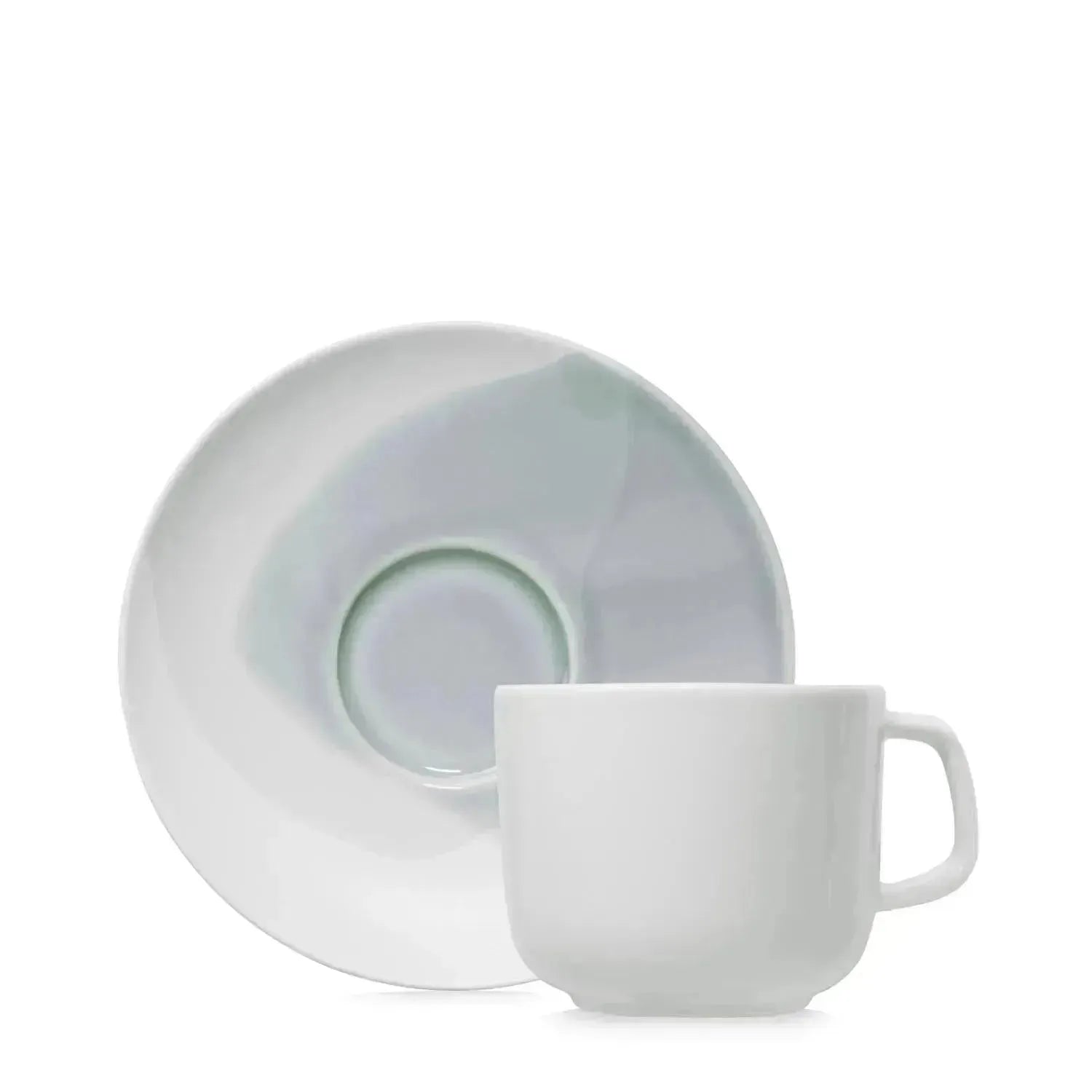 Confluence Teetasse m. Untertasse 20cl fjord alab. weiss in Silber präsentiert im Onlineshop von KAQTU Design AG. Espressotassen ist von Revol