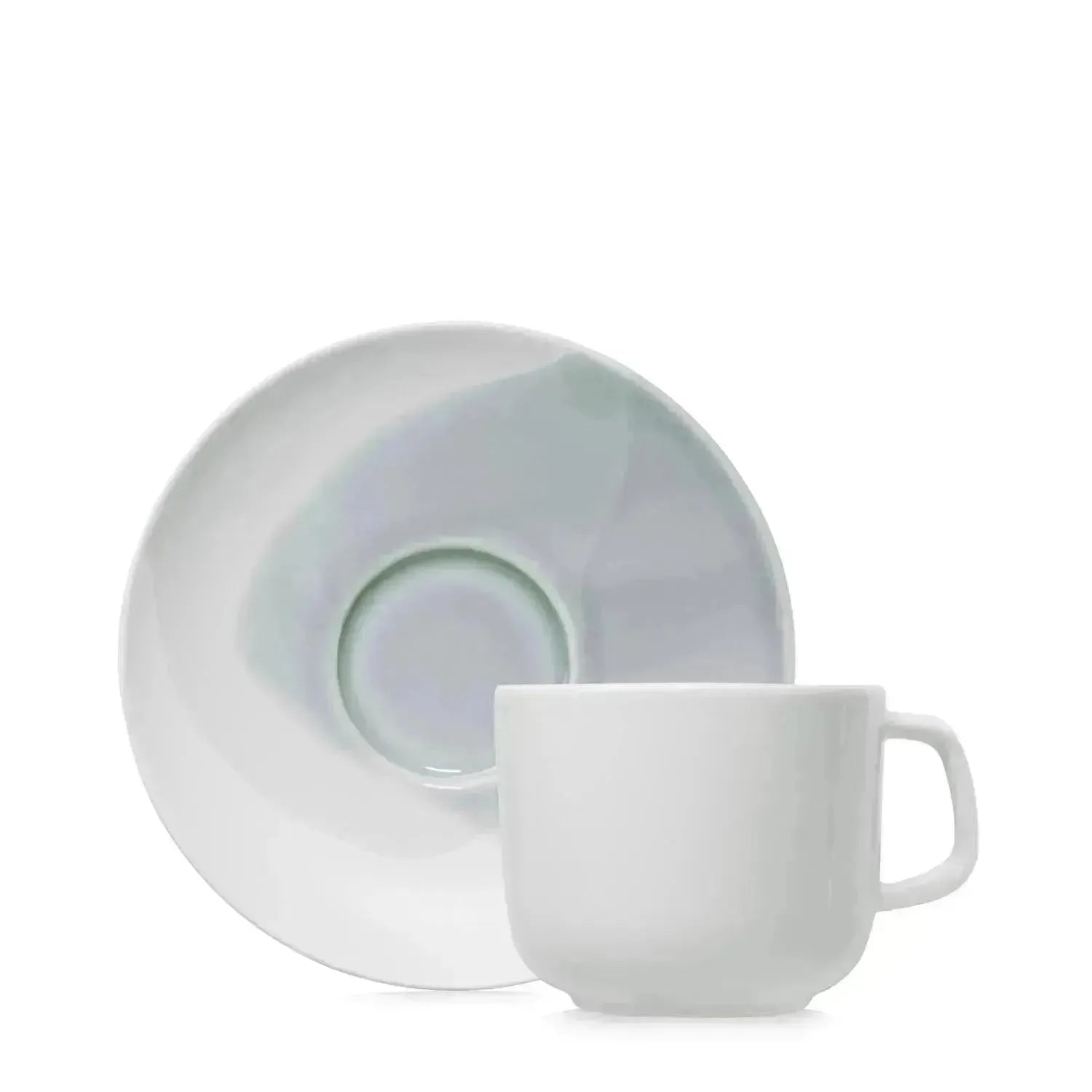 Confluence Teetasse m. Untertasse 20cl fjord alab. weiss in Silber präsentiert im Onlineshop von KAQTU Design AG. Espressotassen ist von Revol