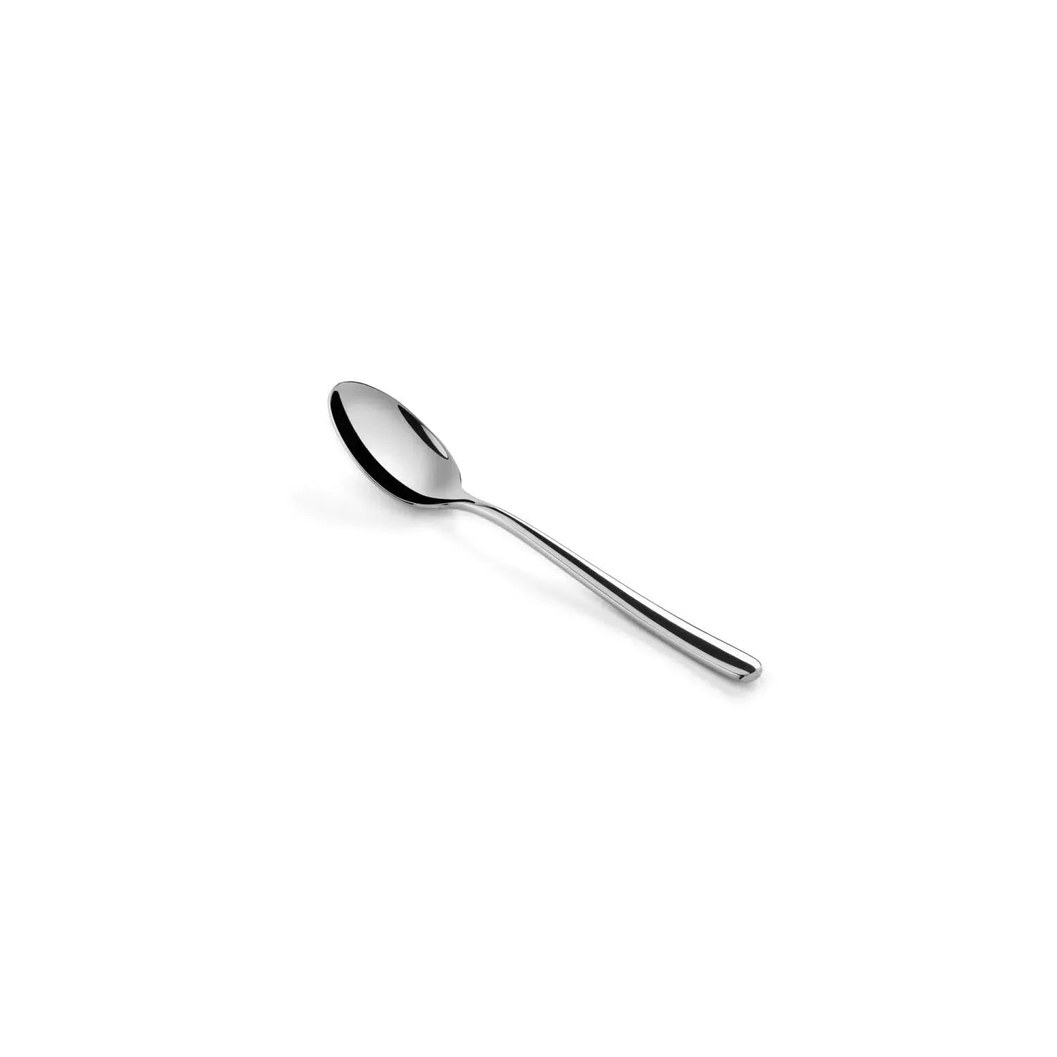 Eleganter Dessertlöffel aus poliertem Edelstahl, ideal für stilvolle Tischdekoration und genussvolle Momente.