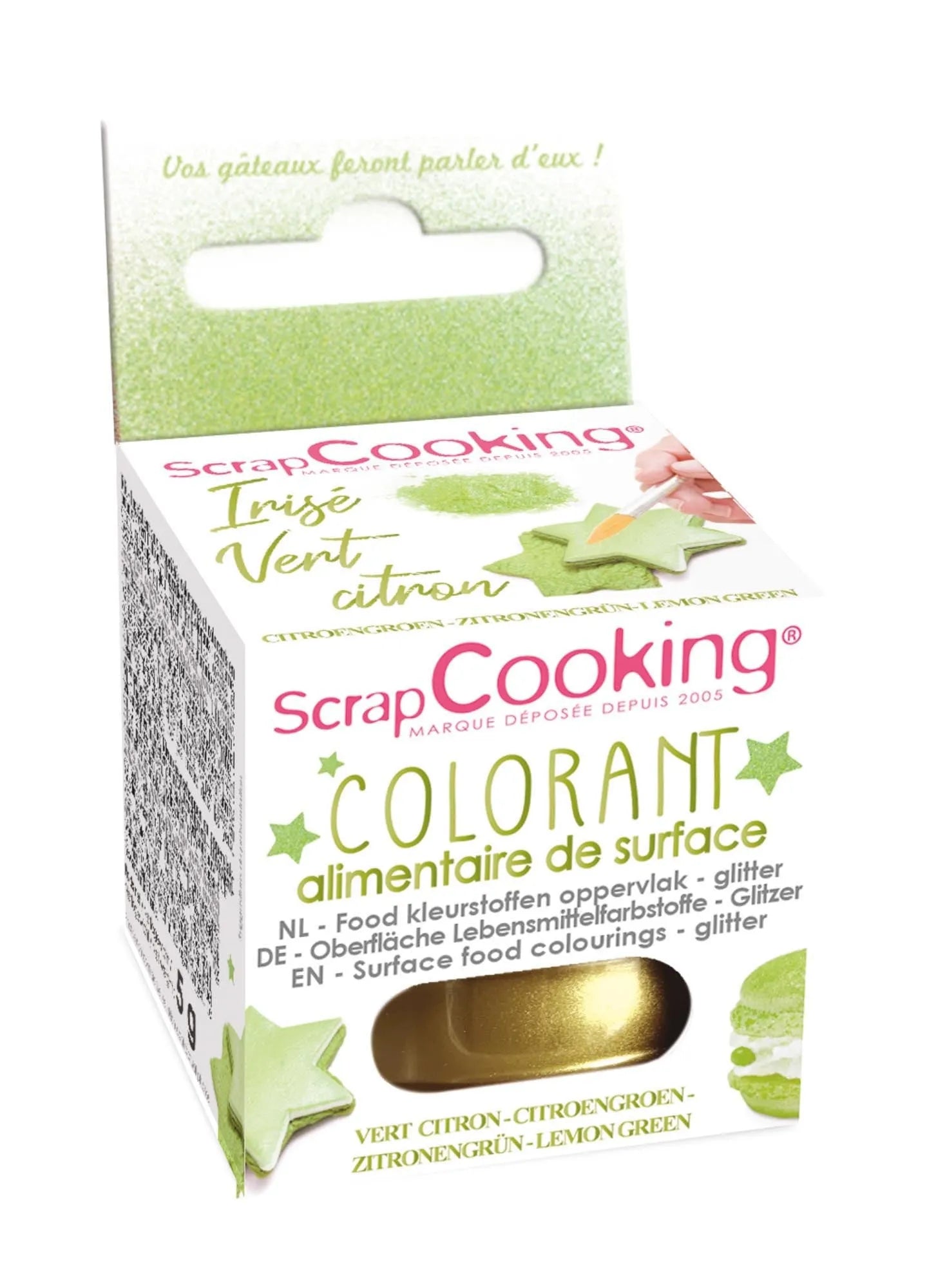 Farbpulver kaltes Oberflächendekor irisierend limonengrün in Grün präsentiert im Onlineshop von KAQTU Design AG. Lebensmittel ist von Scrap Cooking