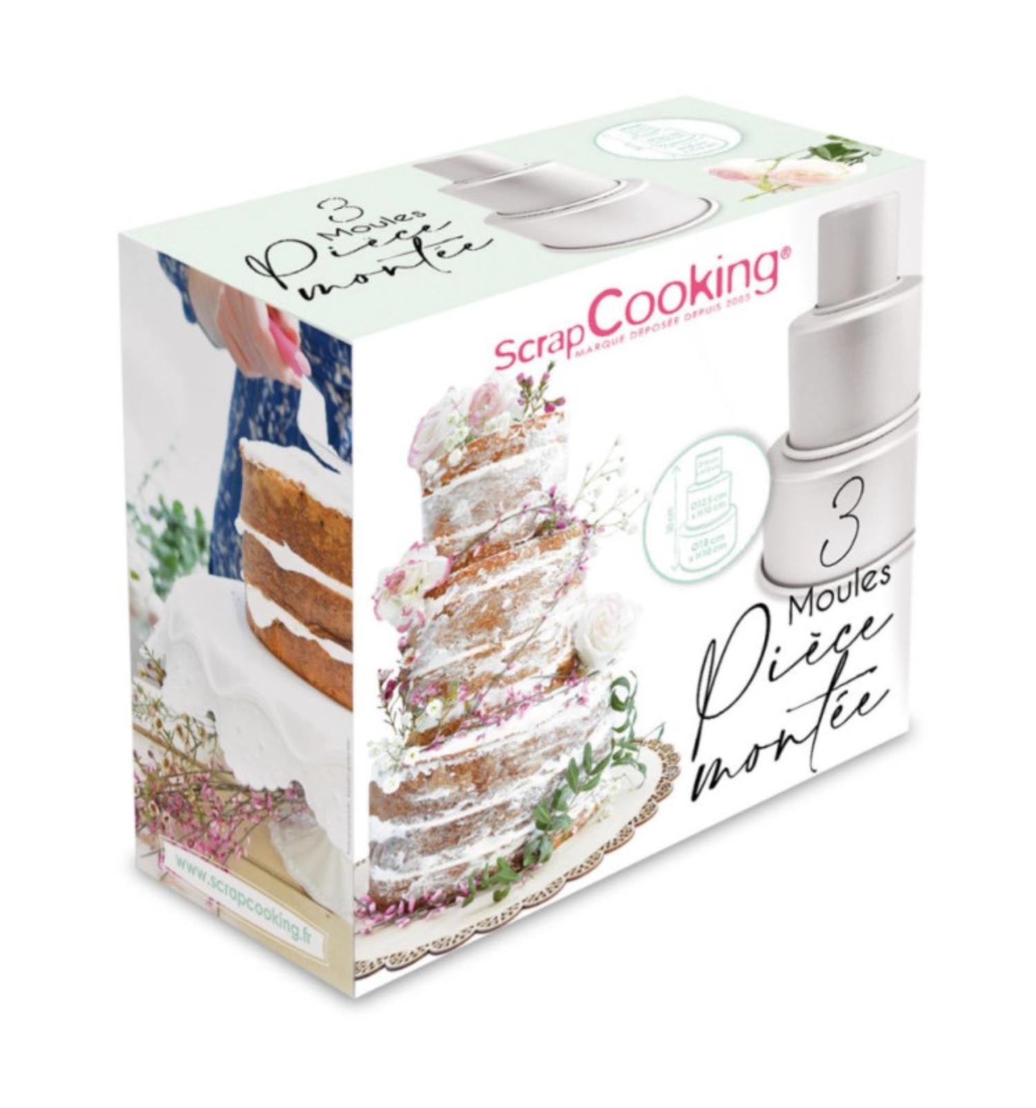 Set aus 3 runden Backformen aus Aluminium (10/12,5/18 cm) von Scrap Cooking, ideal für Torten und Kuchen.