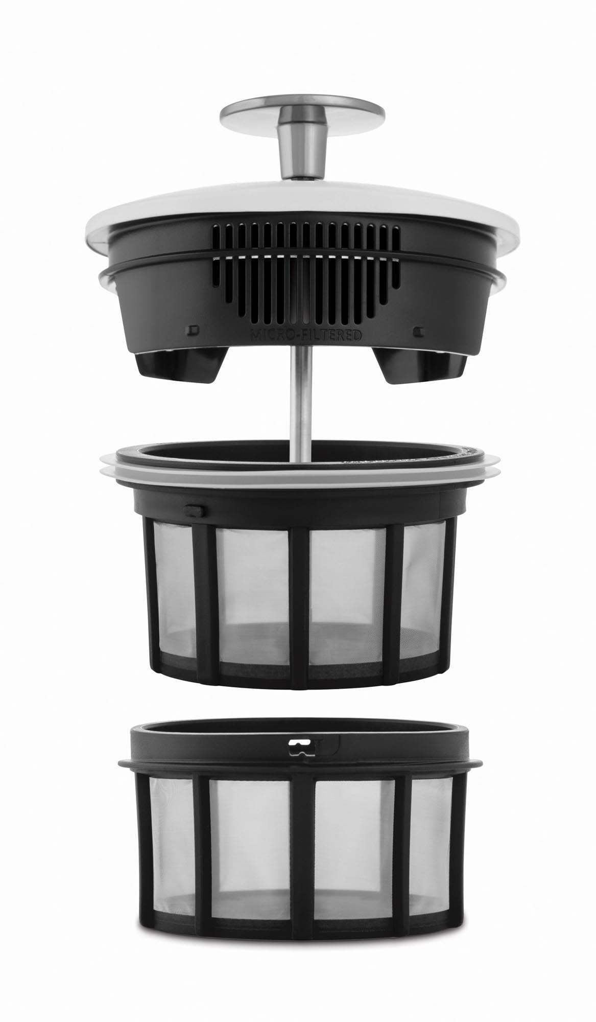 Hochwertige French Press aus mattem Edelstahl, 946ml, von Espro. Ideal für intensiven Kaffee- oder Teegenuss.