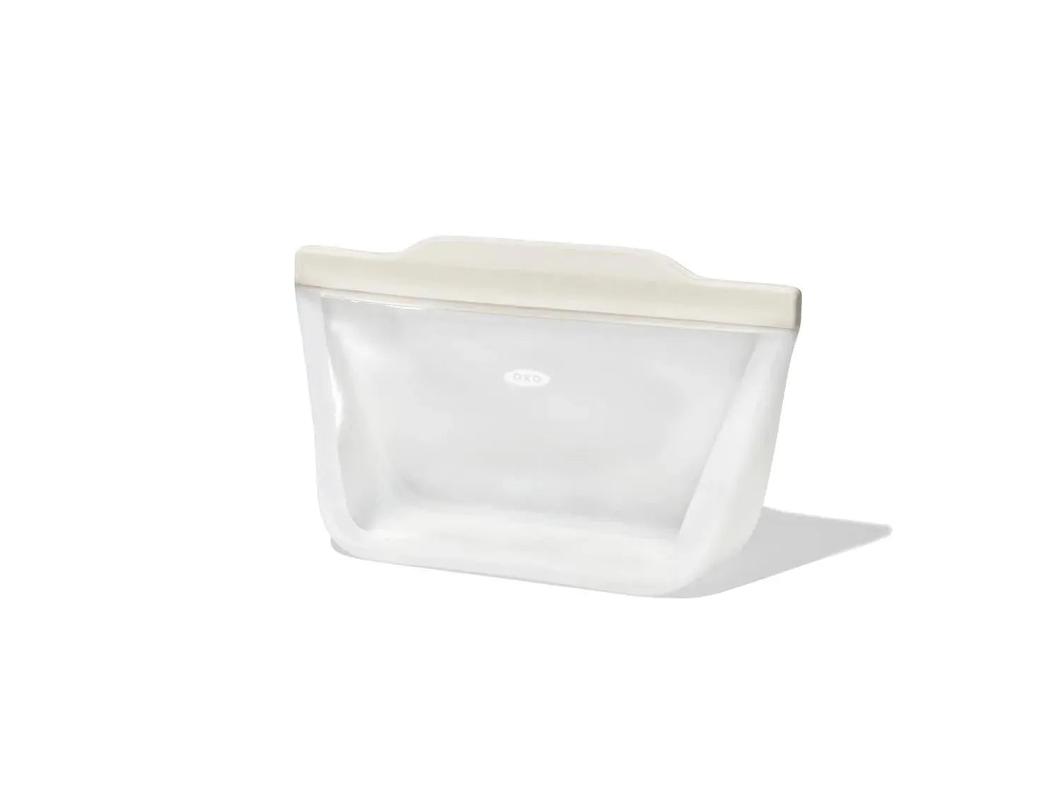 Die OXO Good Grips Silikon-Aufbewahrungstasche (946ml) ist wiederverwendbar, auslaufsicher und ideal für Lebensmittel oder andere Aufbewahrung.
