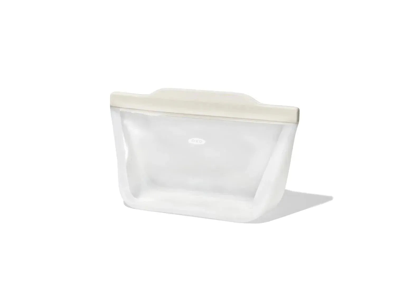 Die OXO Good Grips Silikon-Aufbewahrungstasche (946ml) ist wiederverwendbar, auslaufsicher und ideal für Lebensmittel oder andere Aufbewahrung.