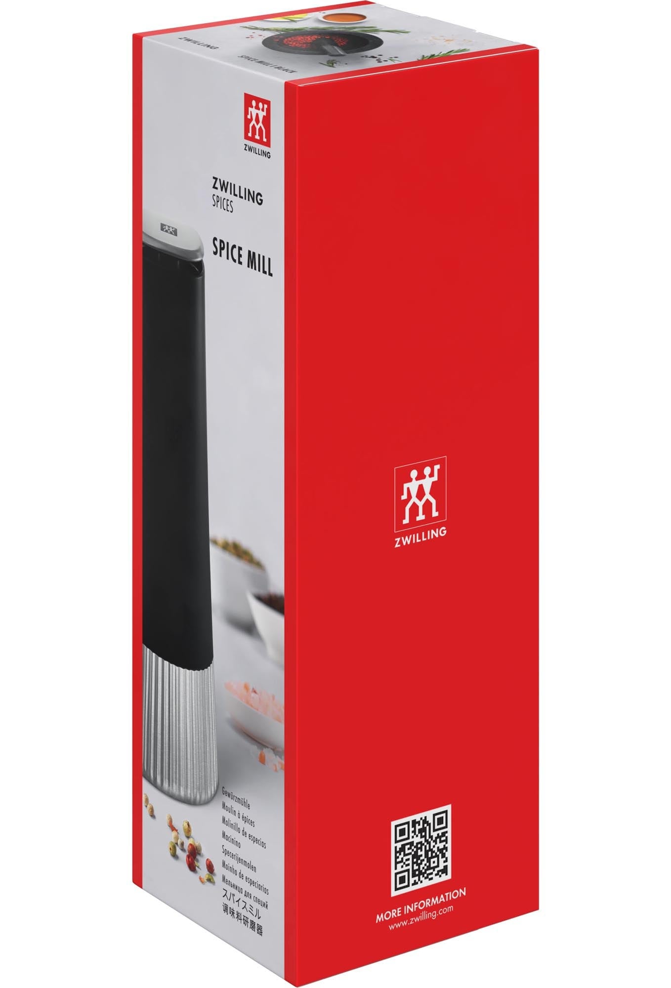 Stilvolle 19 cm Gewürzmühle in Elfenbeinweiss von Zwilling, ideal für präzises Würzen und ein elegantes Küchendesign.
